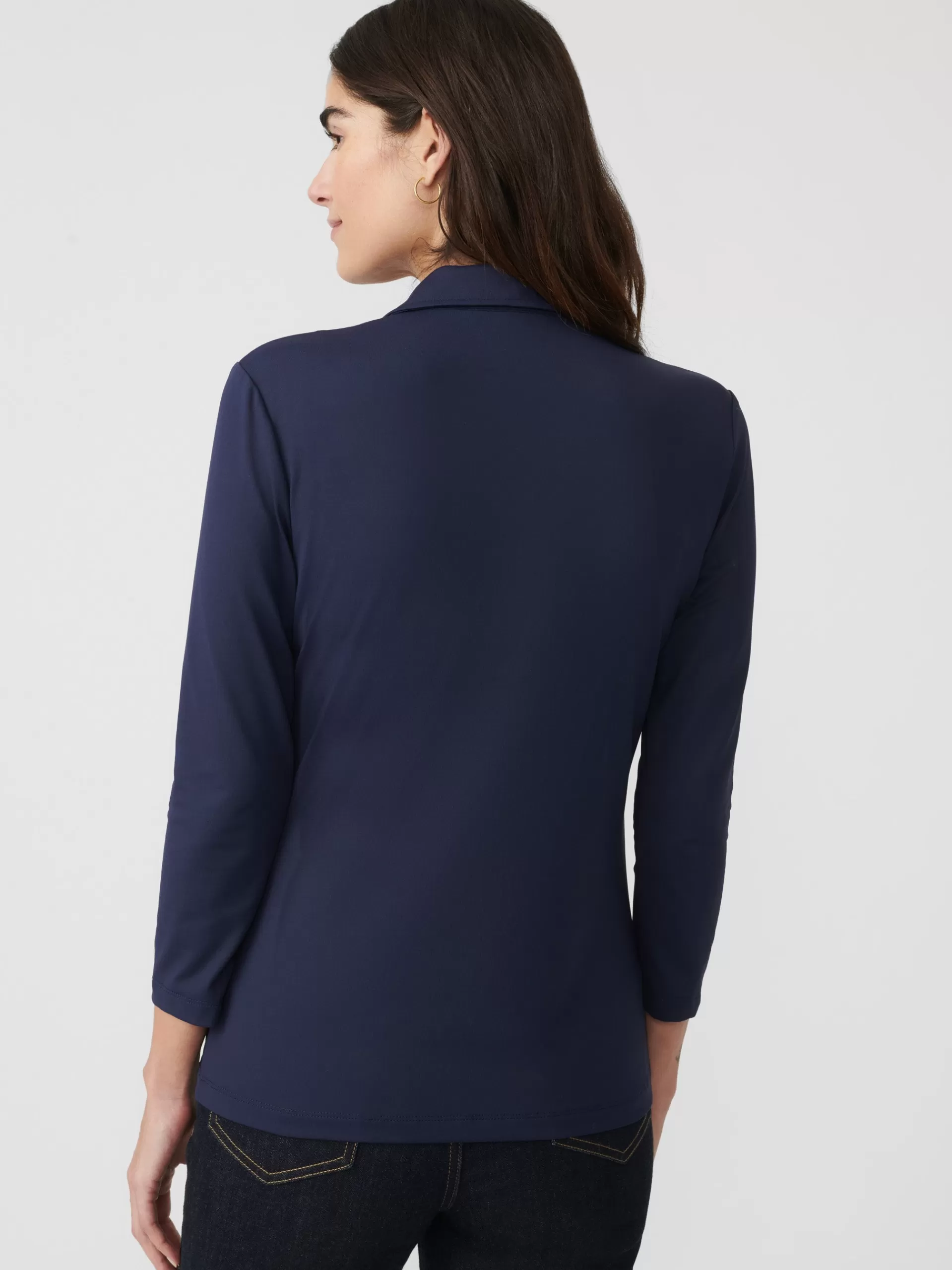 Outlet J. McLaughlin Aida 3/4 Sleeve Top Winter Navy