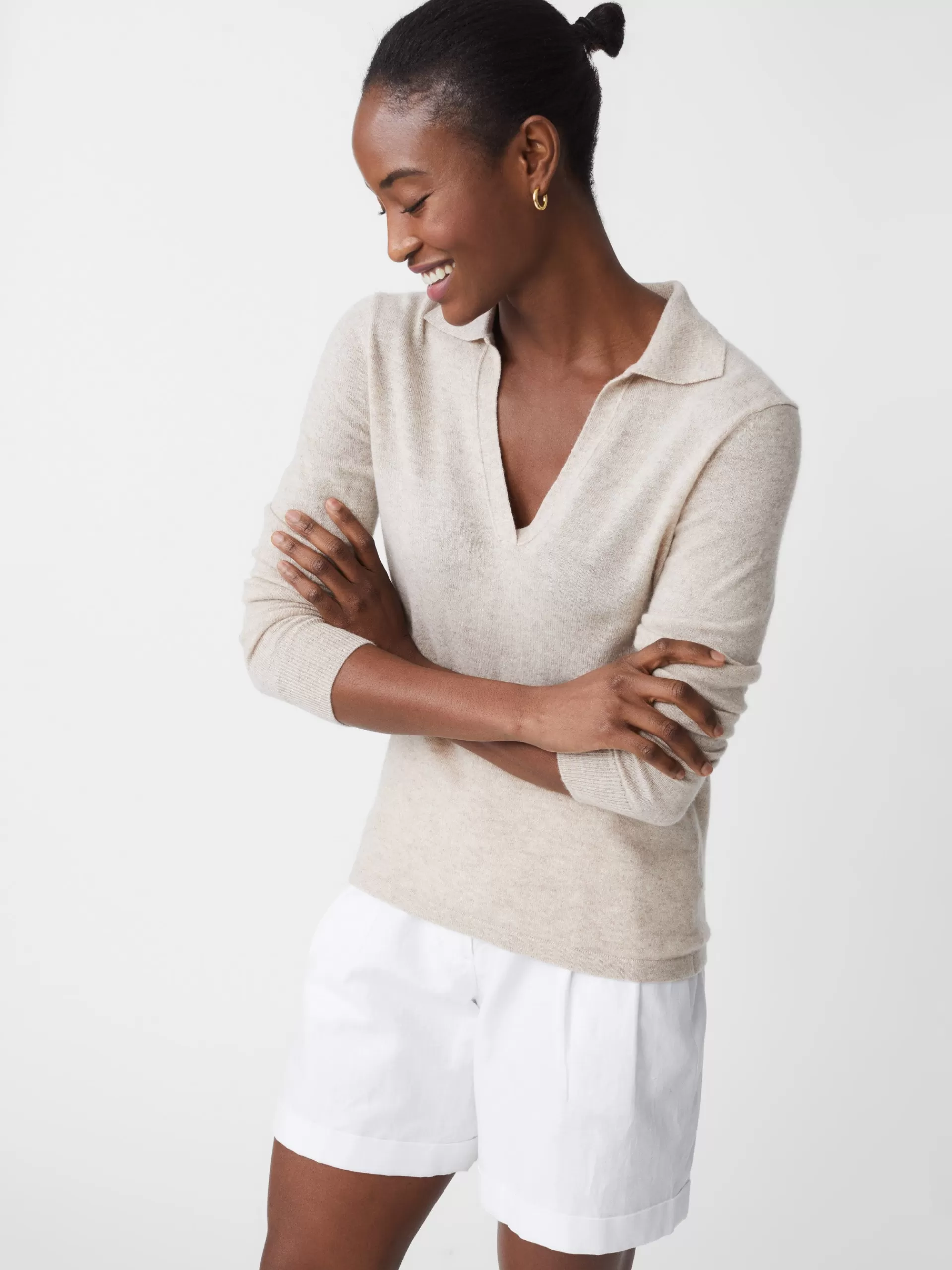 Best Sale J. McLaughlin Alyce Cashmere Sweater Heather Oatmeal