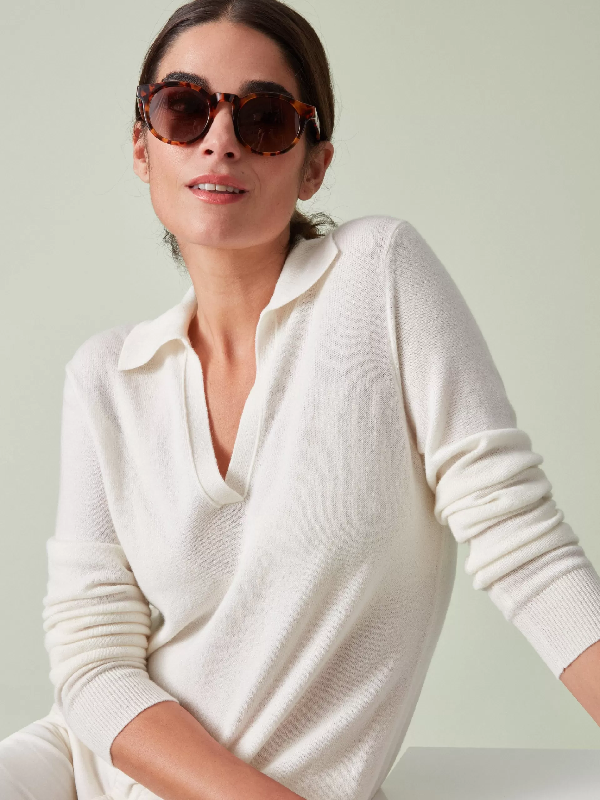 Clearance J. McLaughlin Alyce Cashmere Sweater Ivory