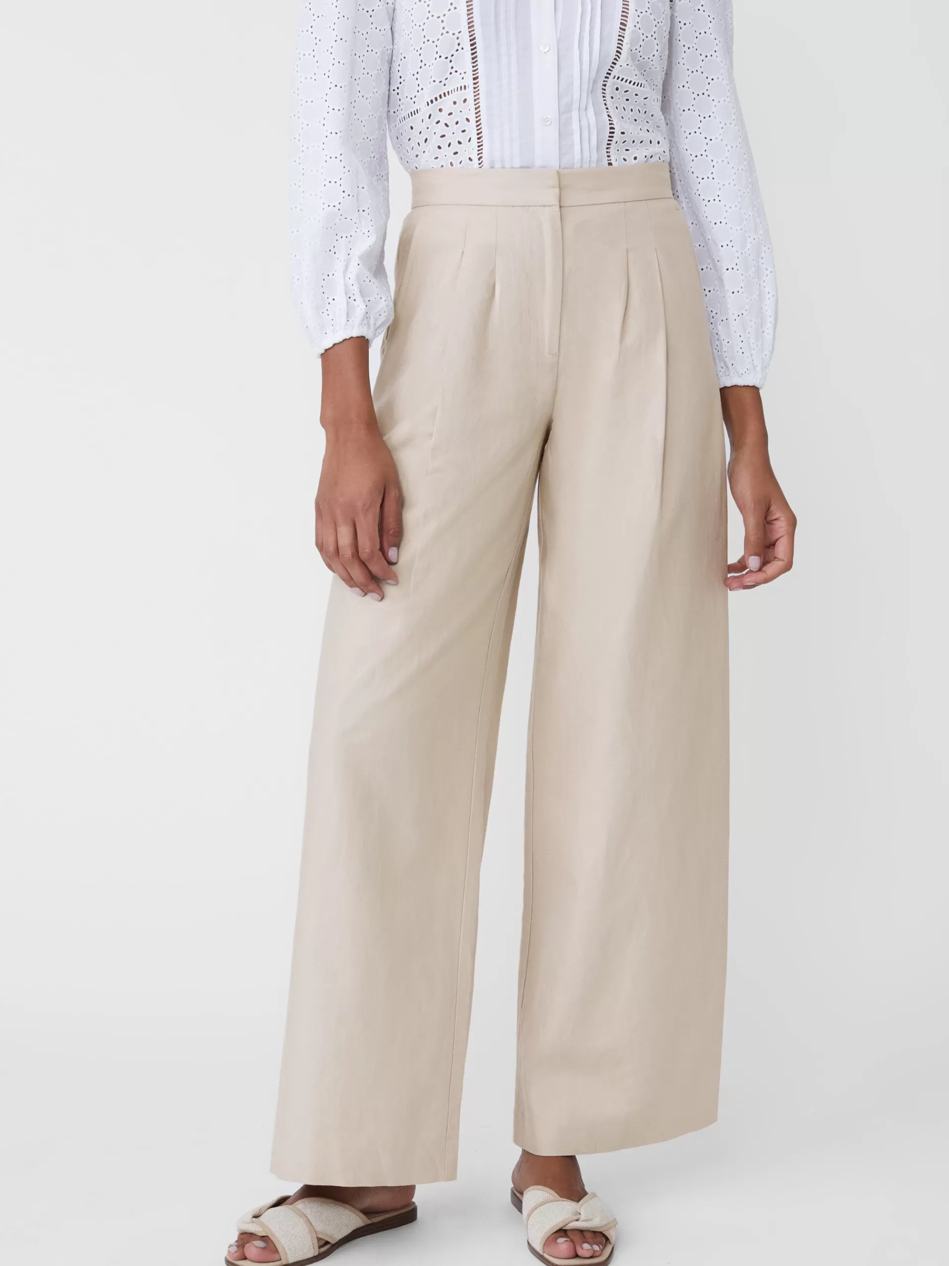 Cheap J. McLaughlin Amal Linen Blend Pants Light Tan