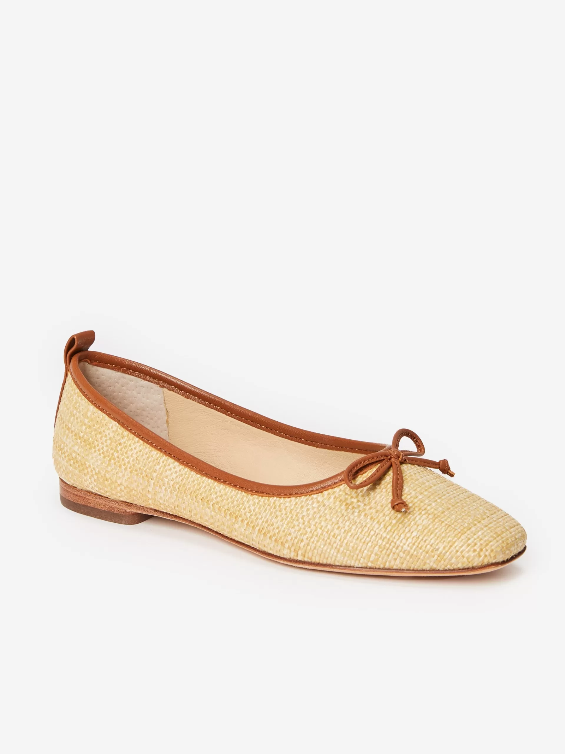 Store J. McLaughlin Anastasia Raffia Flats Beachwood/Cognac