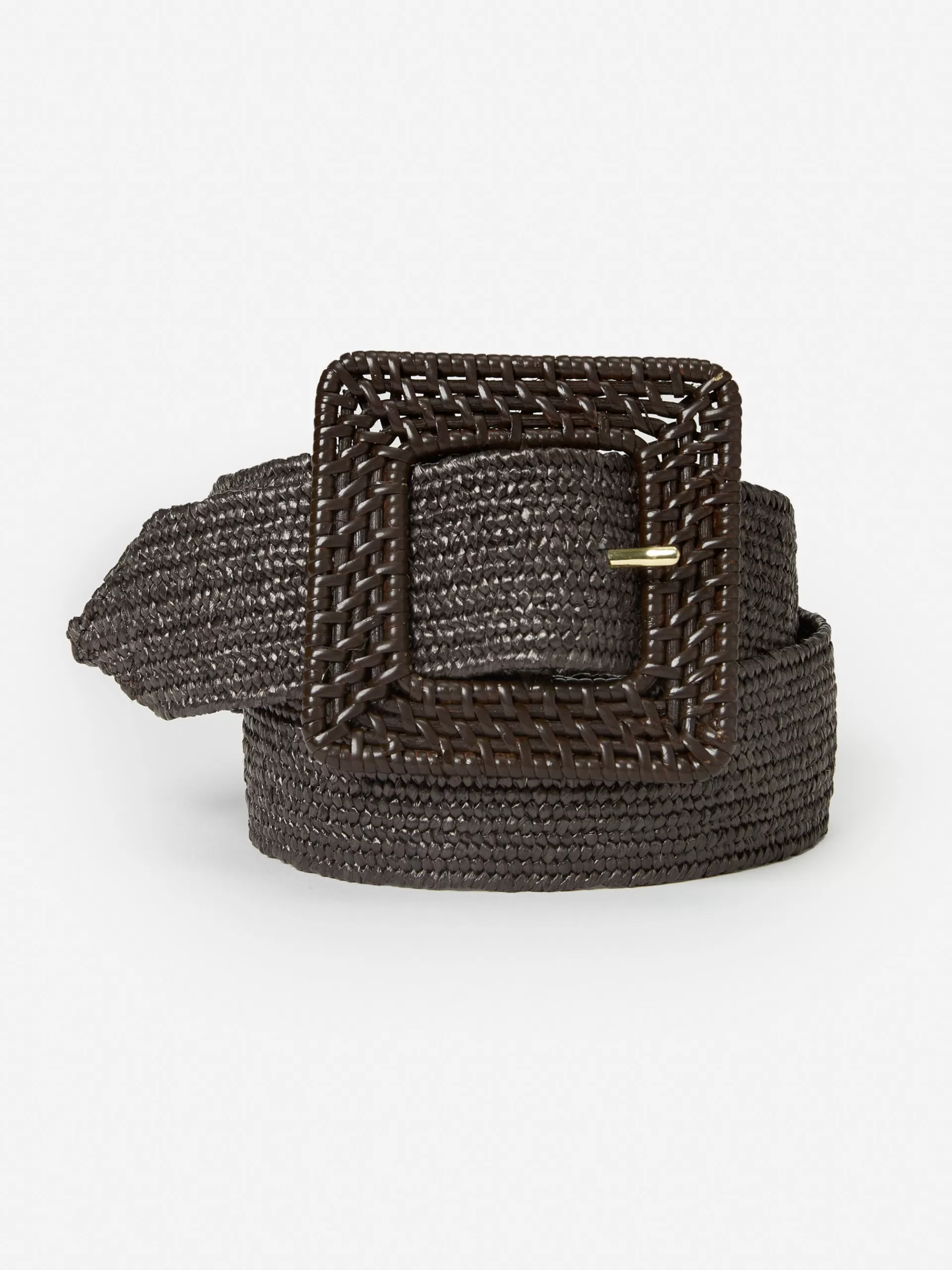 Hot J. McLaughlin Ariella Raffia Belt Dark Brown