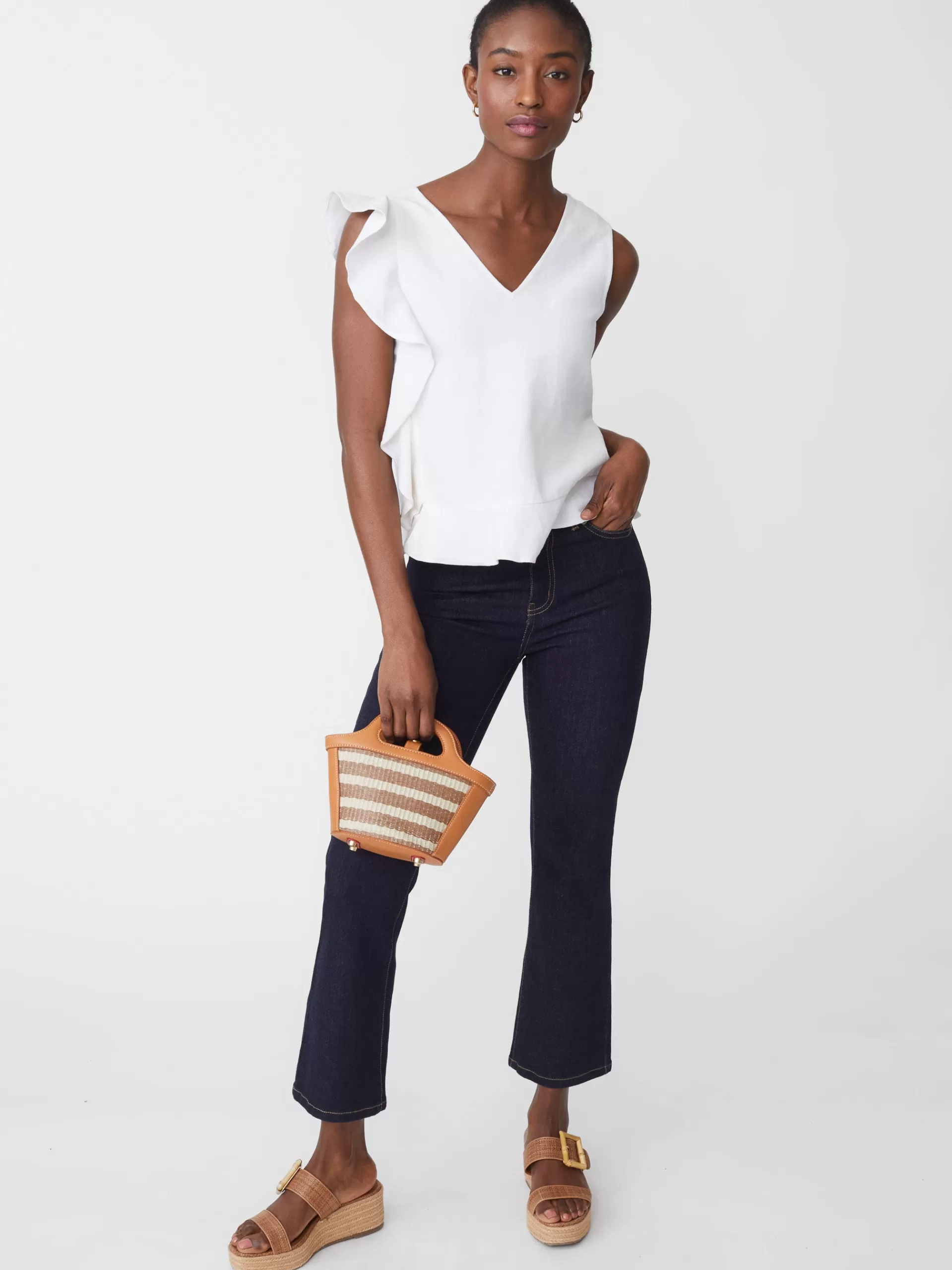 Shop J. McLaughlin Athena Linen Blouse White