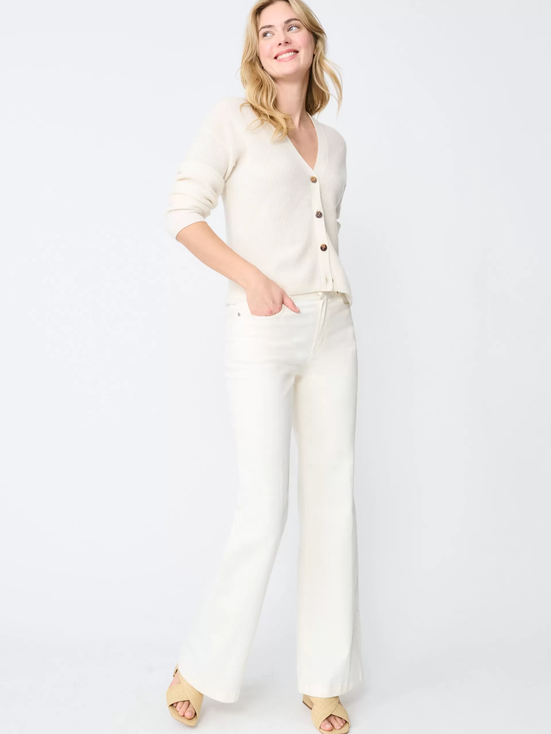 Online J. McLaughlin Brigitta Cashmere Cardigan Ivory