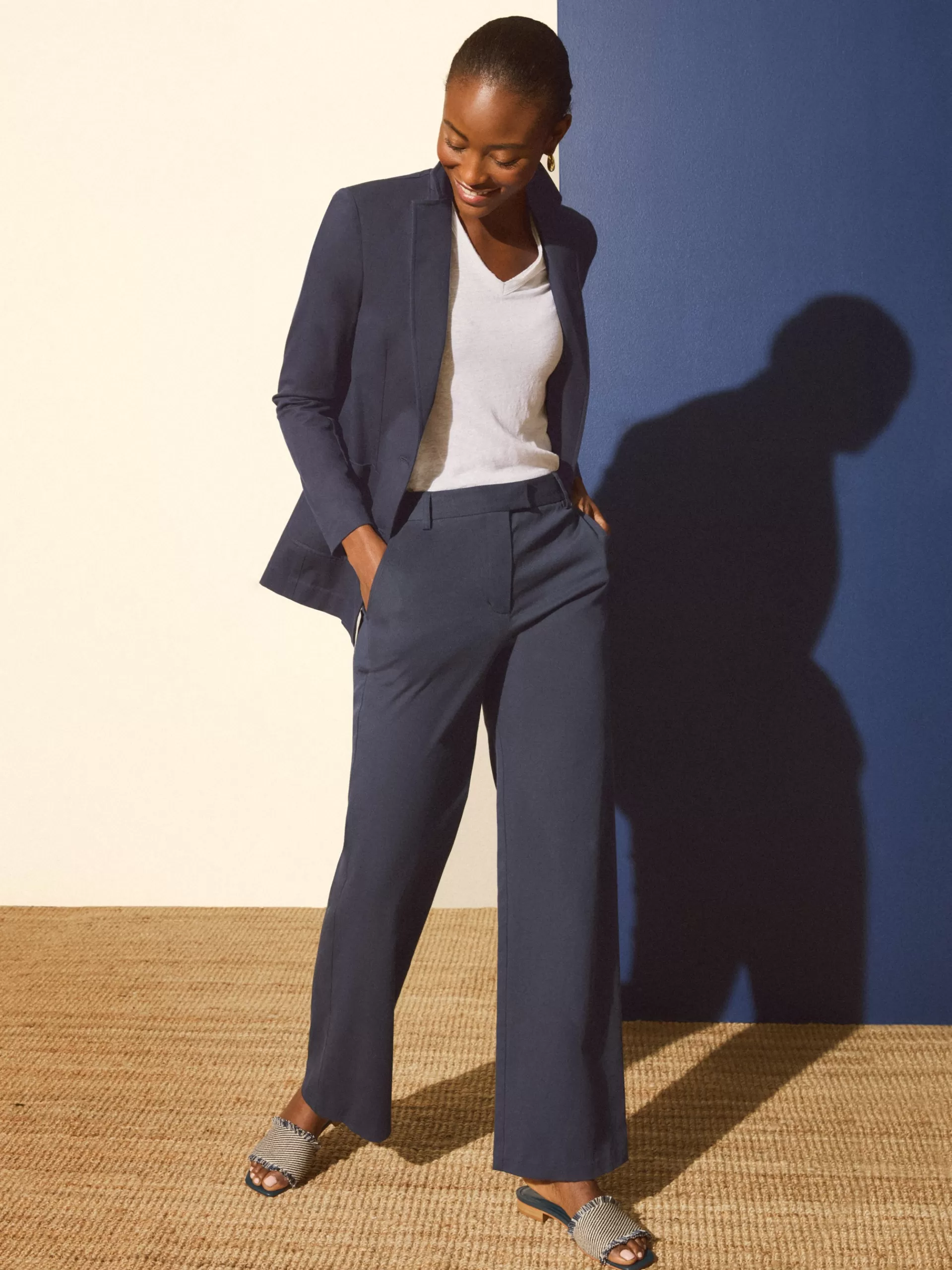 Best Sale J. McLaughlin Brock Cotton Twill Pants Navy