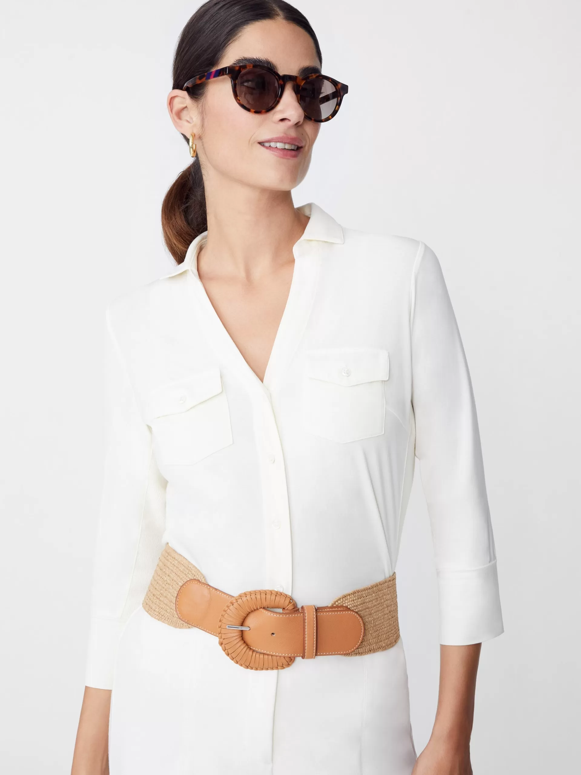 Outlet J. McLaughlin Brynn Lyford Jersey Shirt Off White