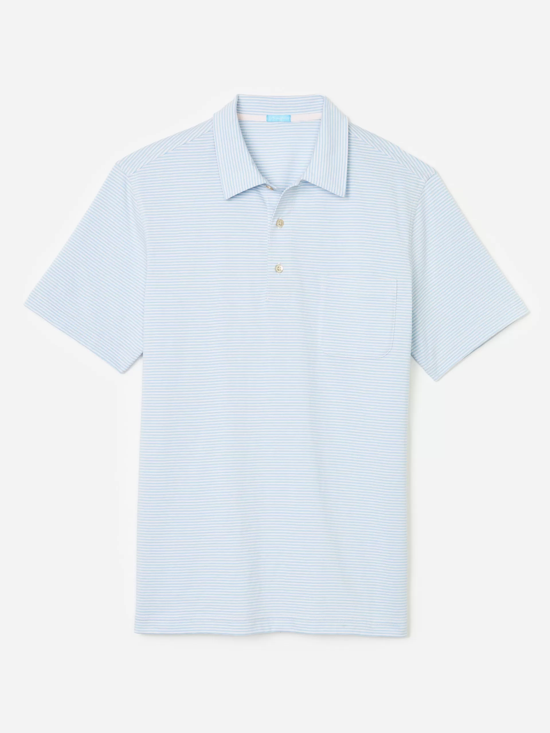 Clearance J. McLaughlin Callahan Cotton Polo In Stripe Light Pink/Light Blue