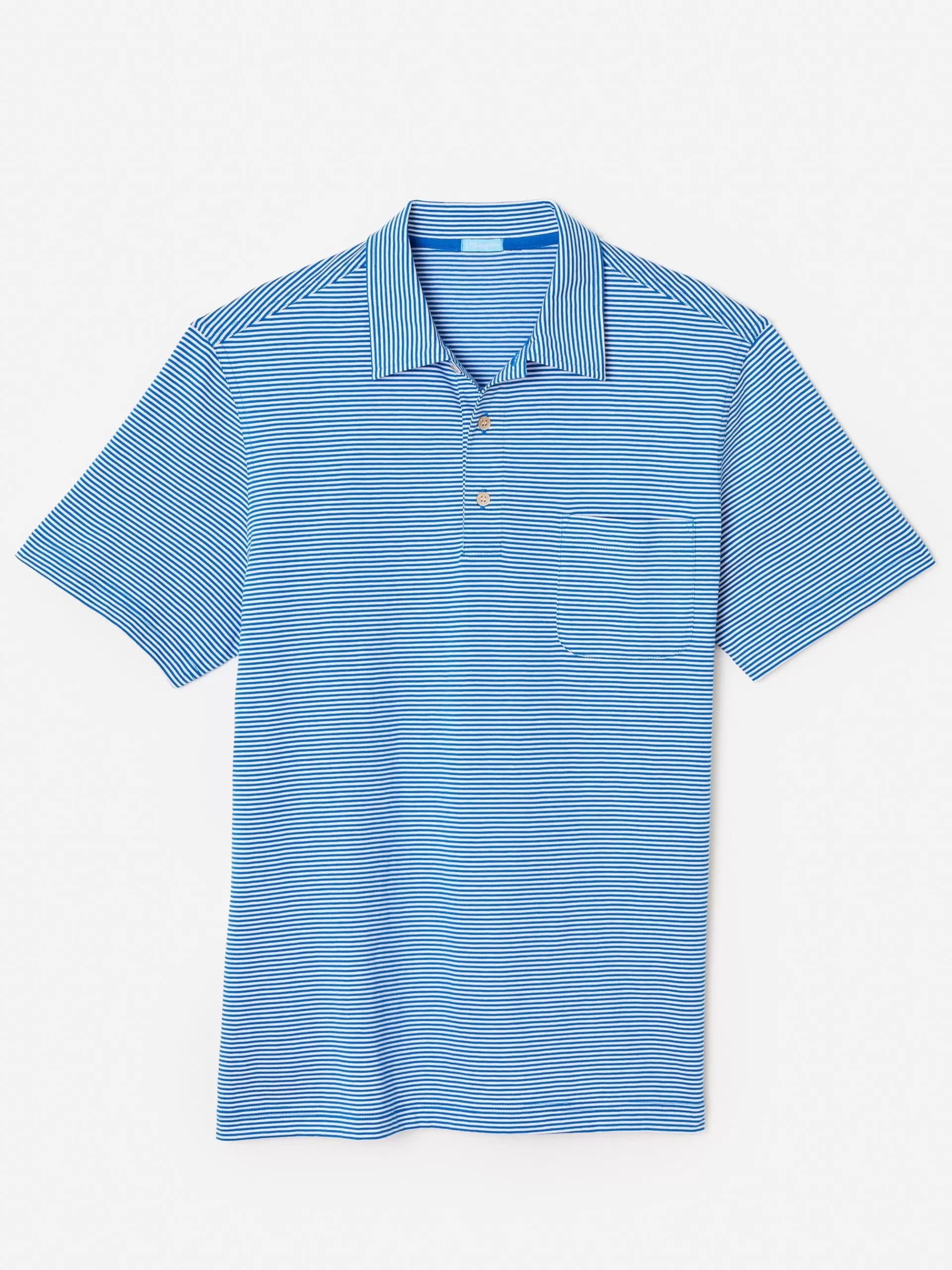 Online J. McLaughlin Callahan Cotton Polo In Stripe French Blue/White