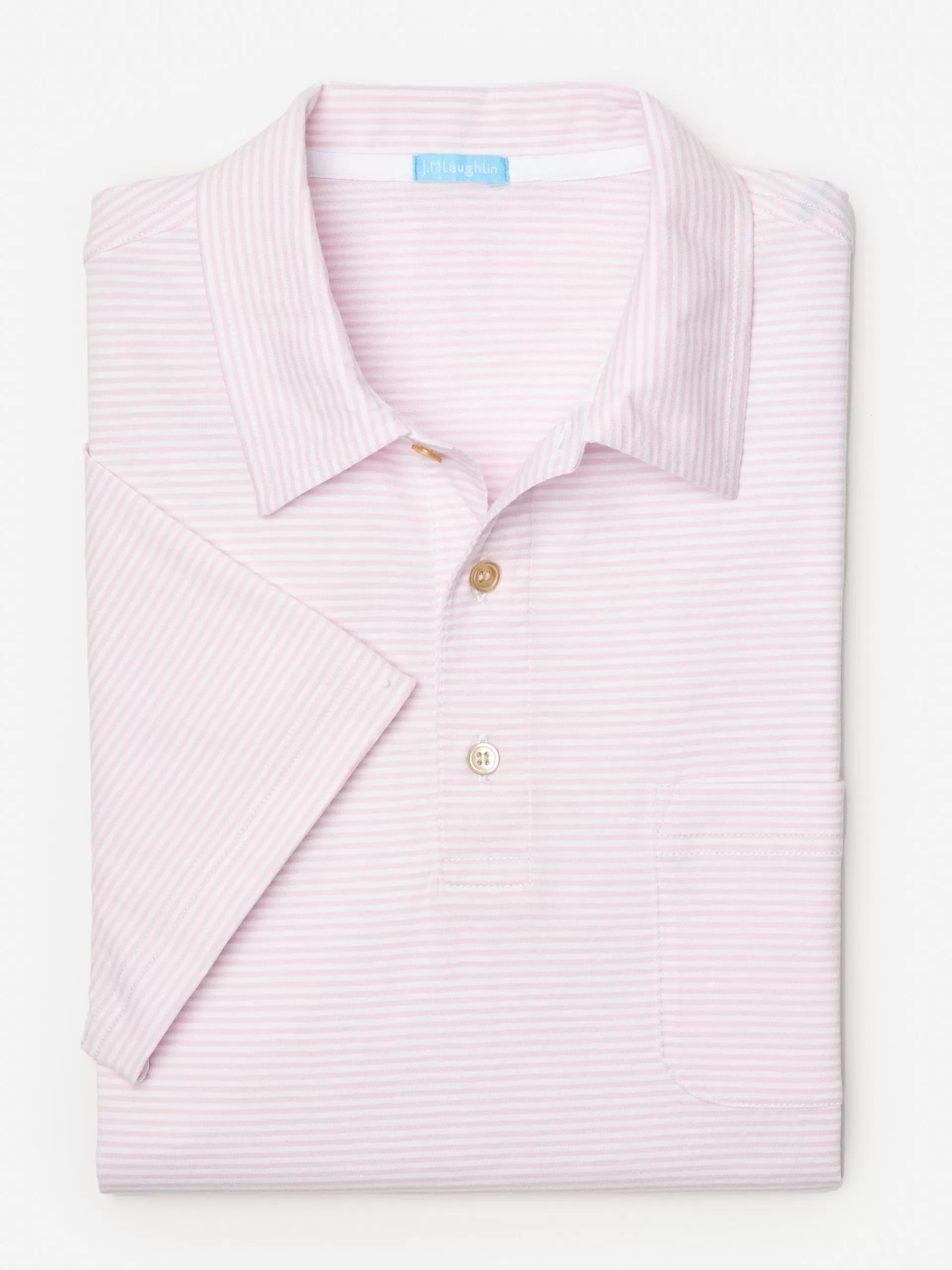 Hot J. McLaughlin Callahan Cotton Polo In Stripe White/Pink