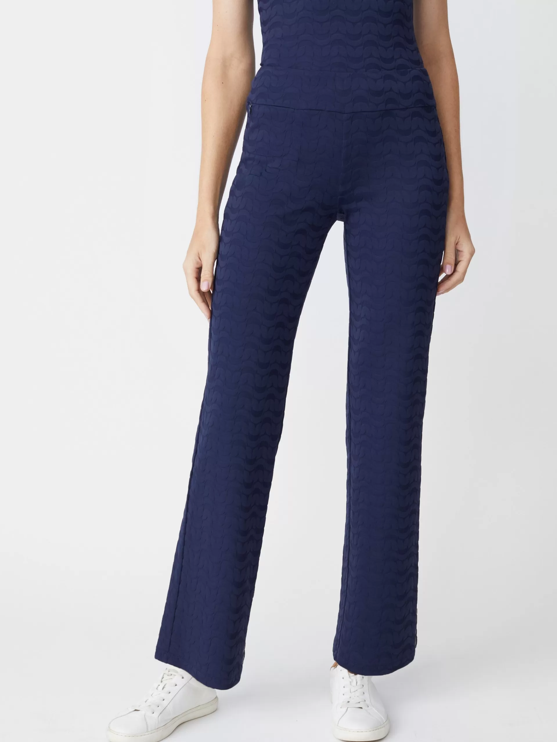 Outlet J. McLaughlin Carmel Pants In Deco Tulip Jacquard Navy