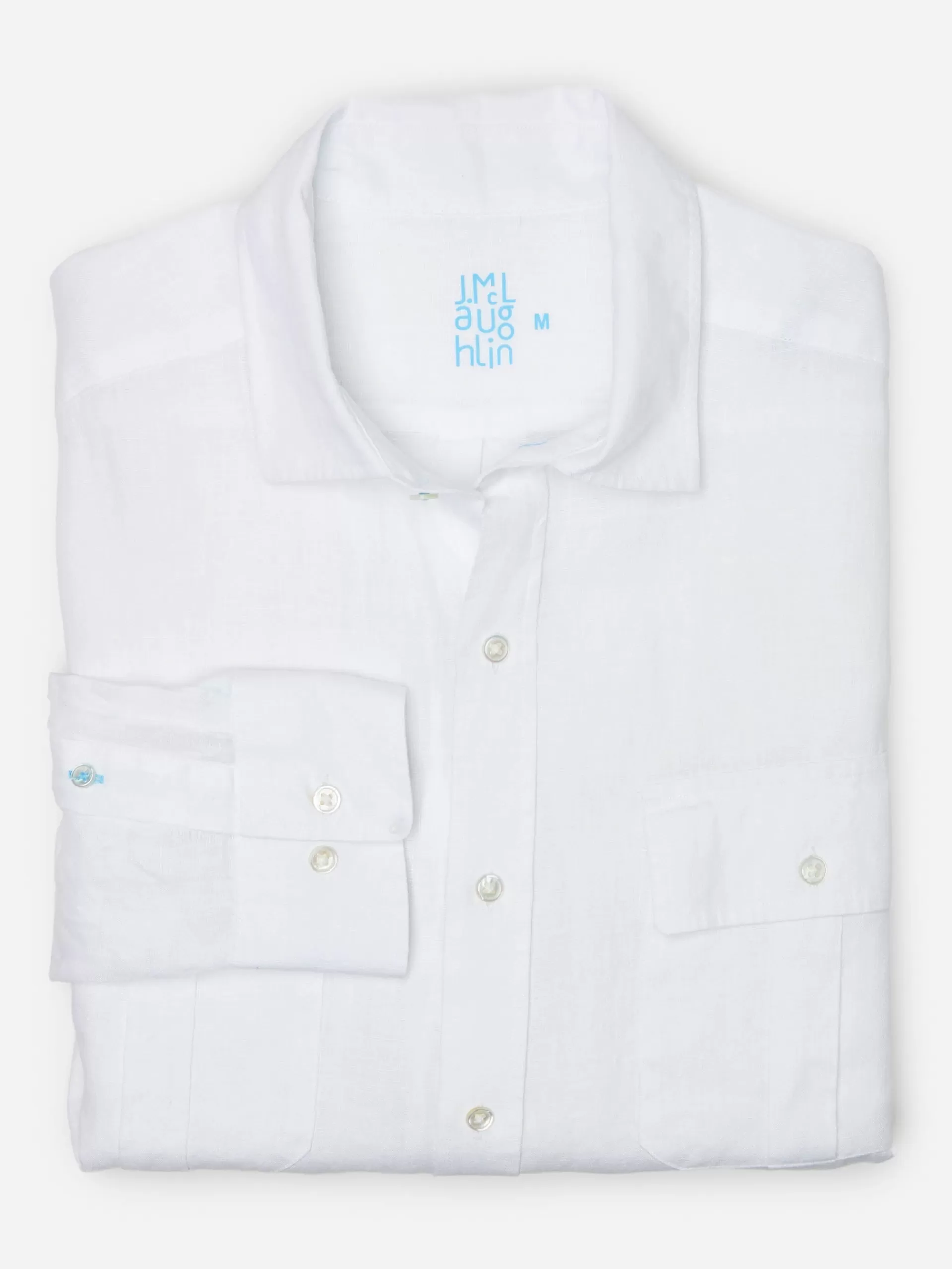 Sale J. McLaughlin Christos Classic Fit Linen Shirt white