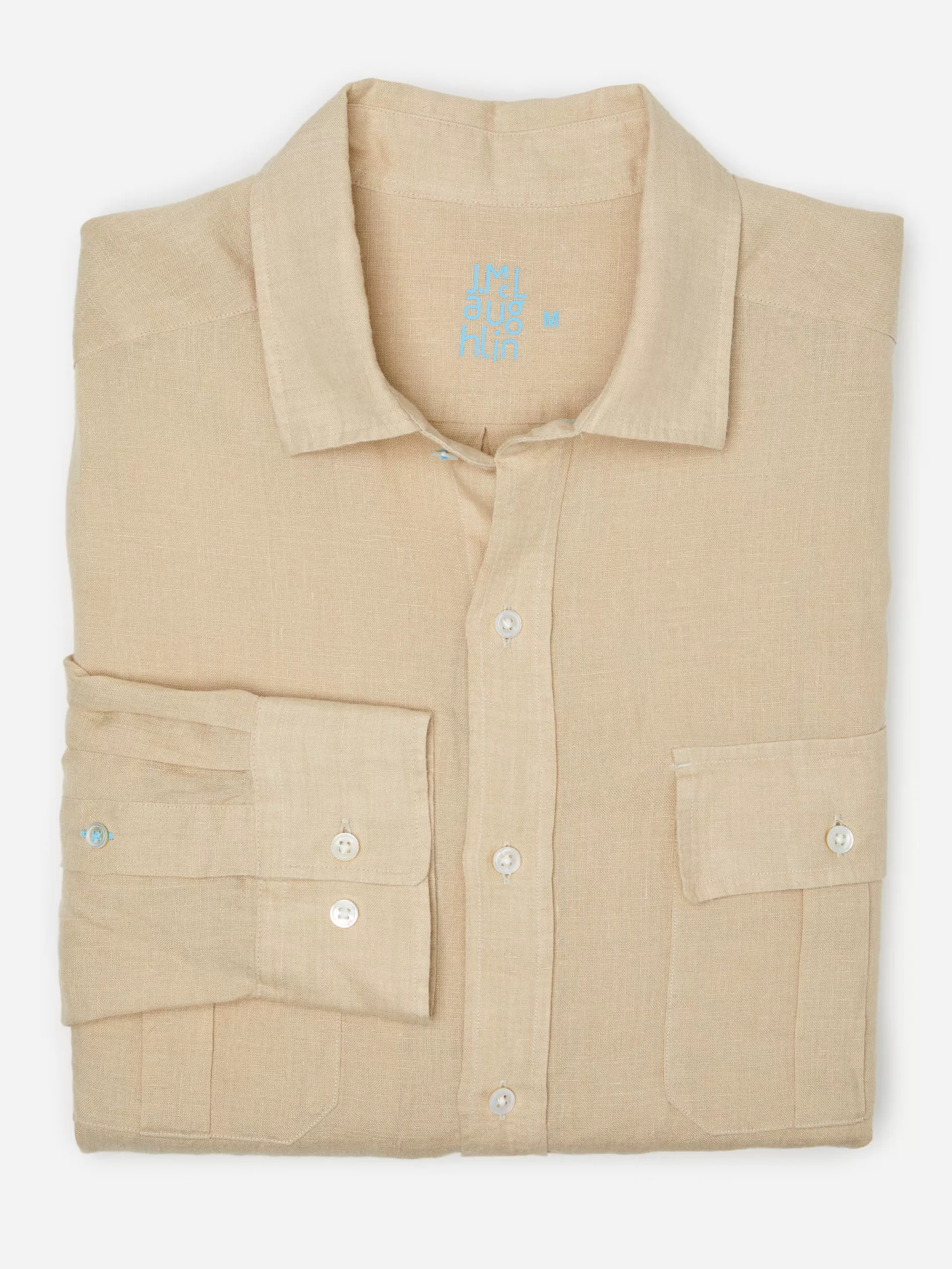 Shop J. McLaughlin Christos Classic Fit Linen Shirt Khaki