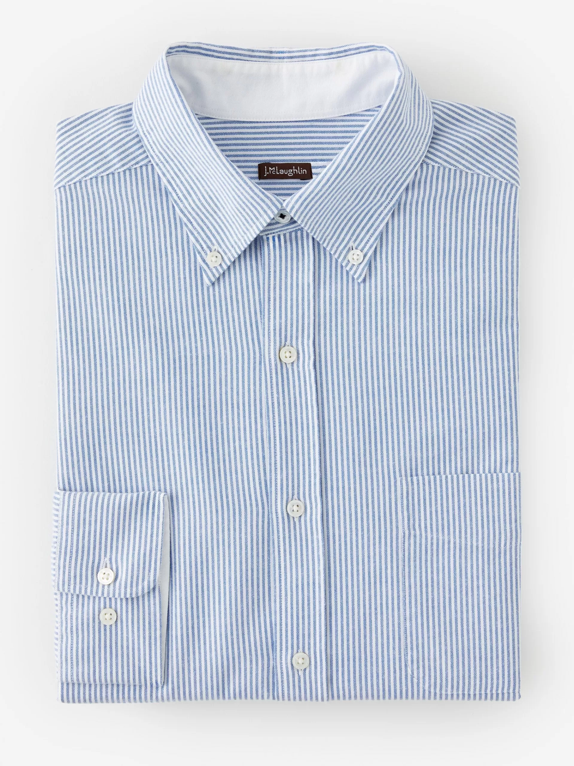 Outlet J. McLaughlin Collis Classic Fit Shirt In Stripe Blue/White