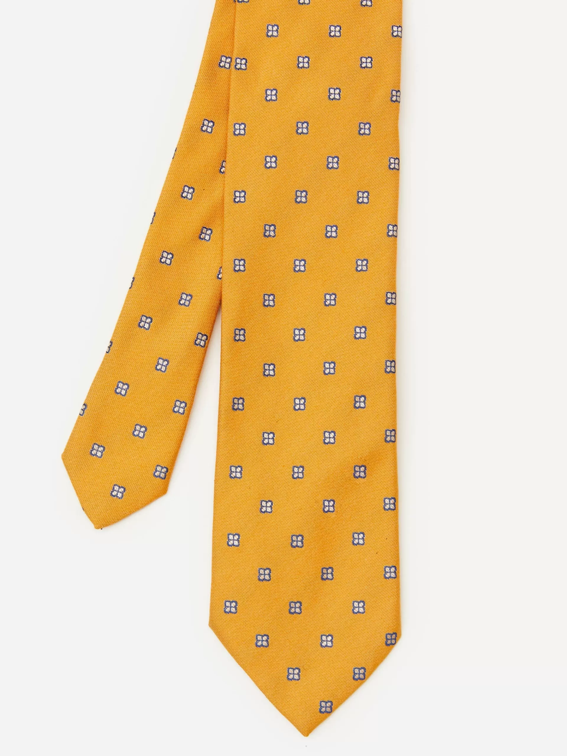 Shop J. McLaughlin Cotton Silk Tie In Micro Hydrangea Yellow