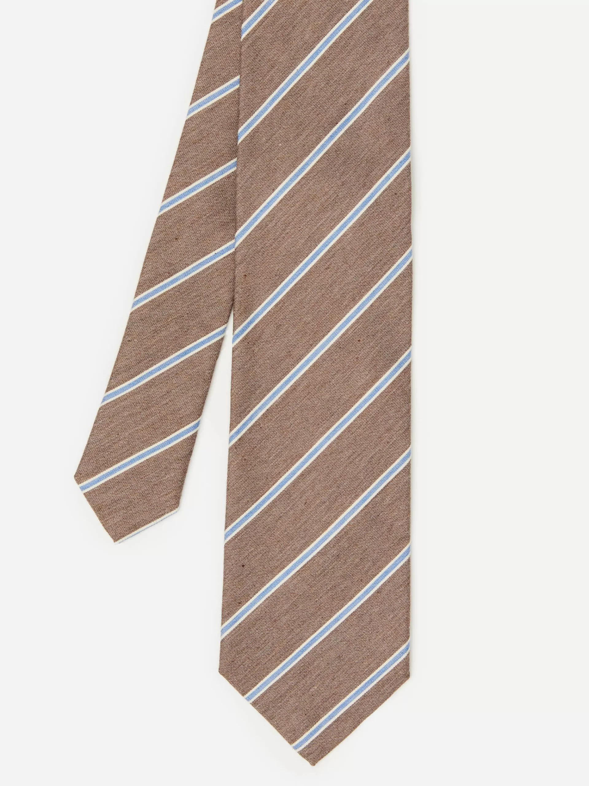 Online J. McLaughlin Cotton Silk Tie In Regimental Stripe Khaki Brown/Chambray