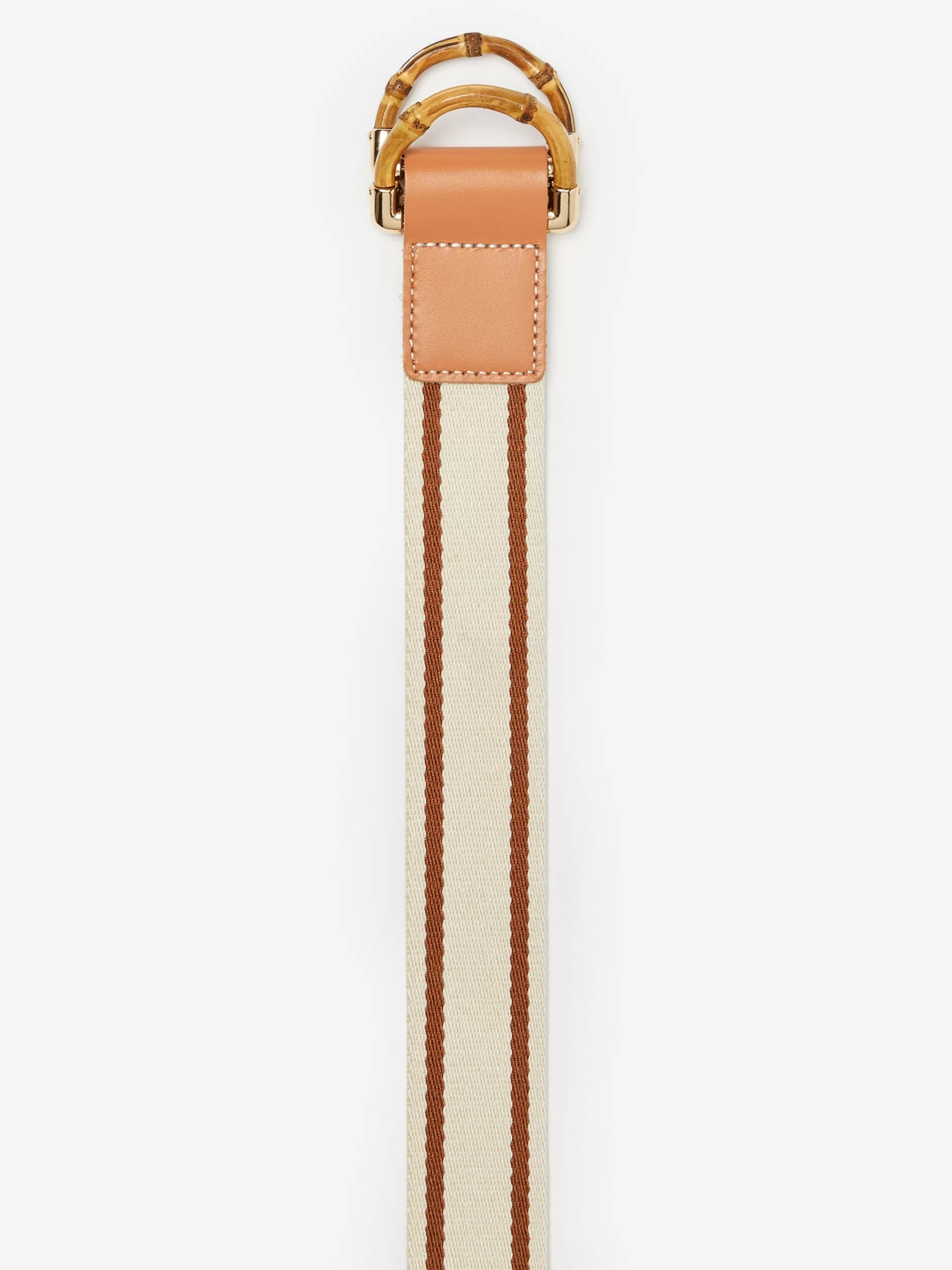 Best Sale J. McLaughlin Dockside Belt In Stripe Off White/Light Brown