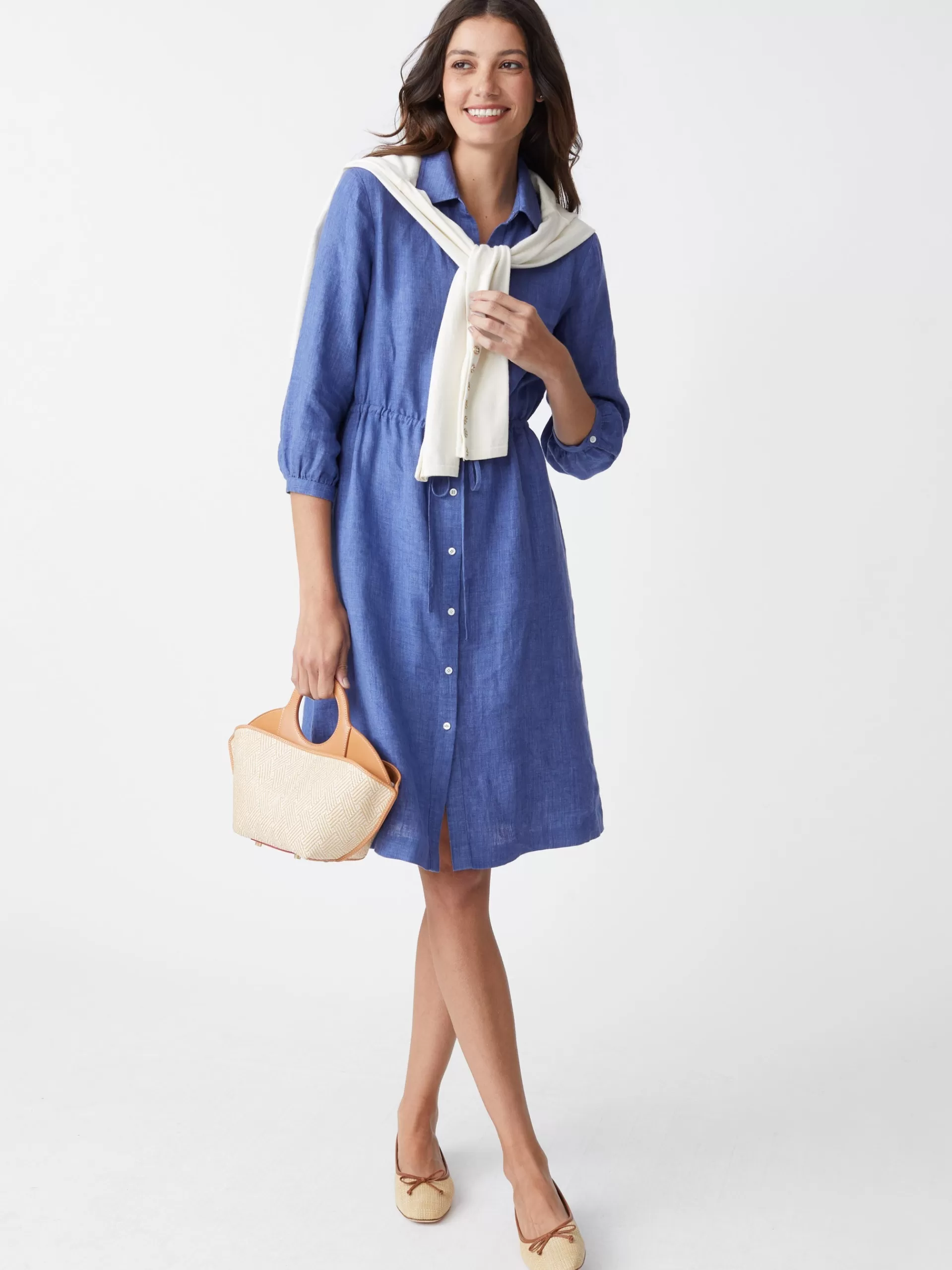 Store J. McLaughlin Flor Linen Dress Denim