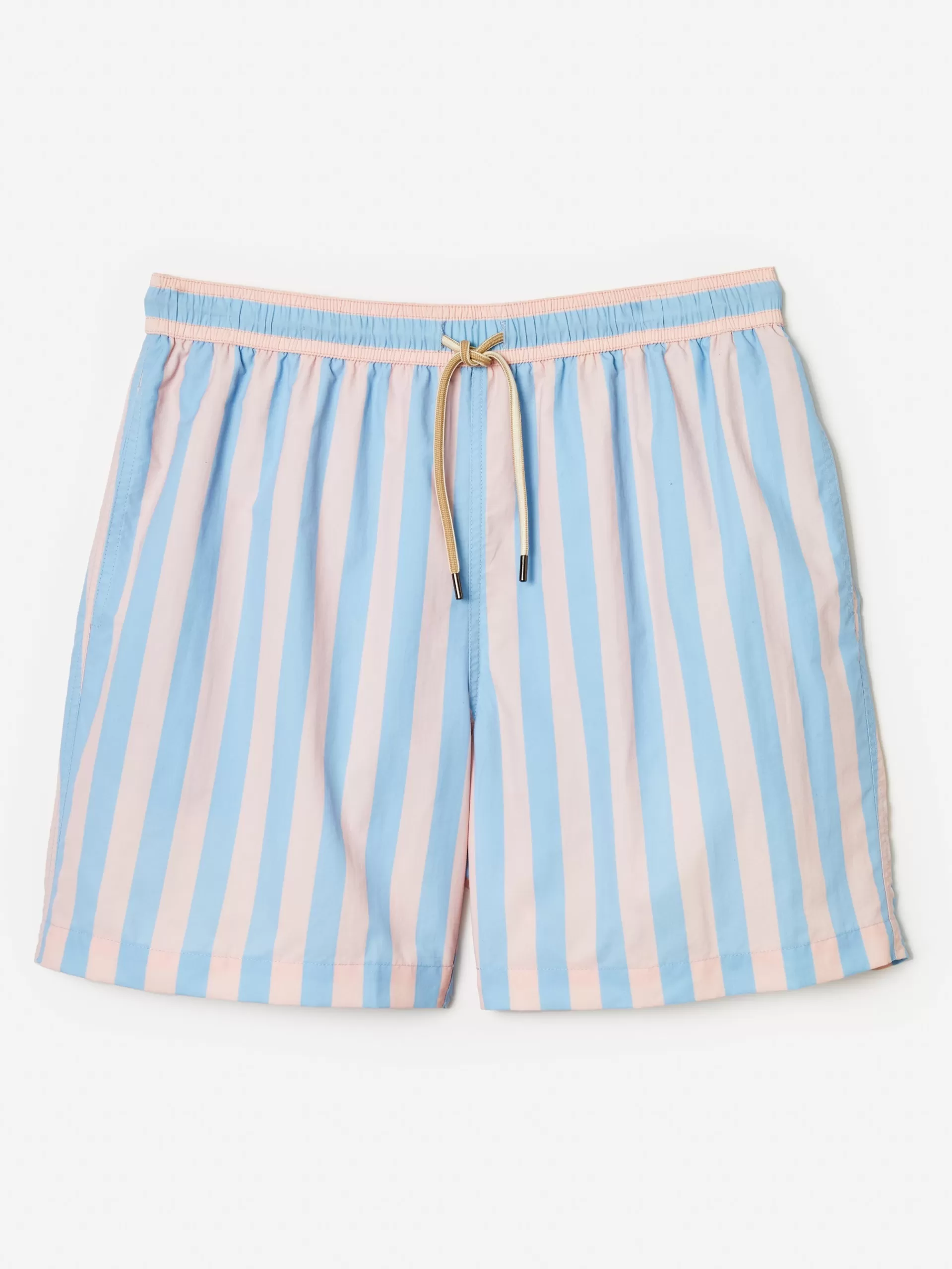 Cheap J. McLaughlin Gibson Swim Trunks In Regency Stripe Light Pink/Light Blue