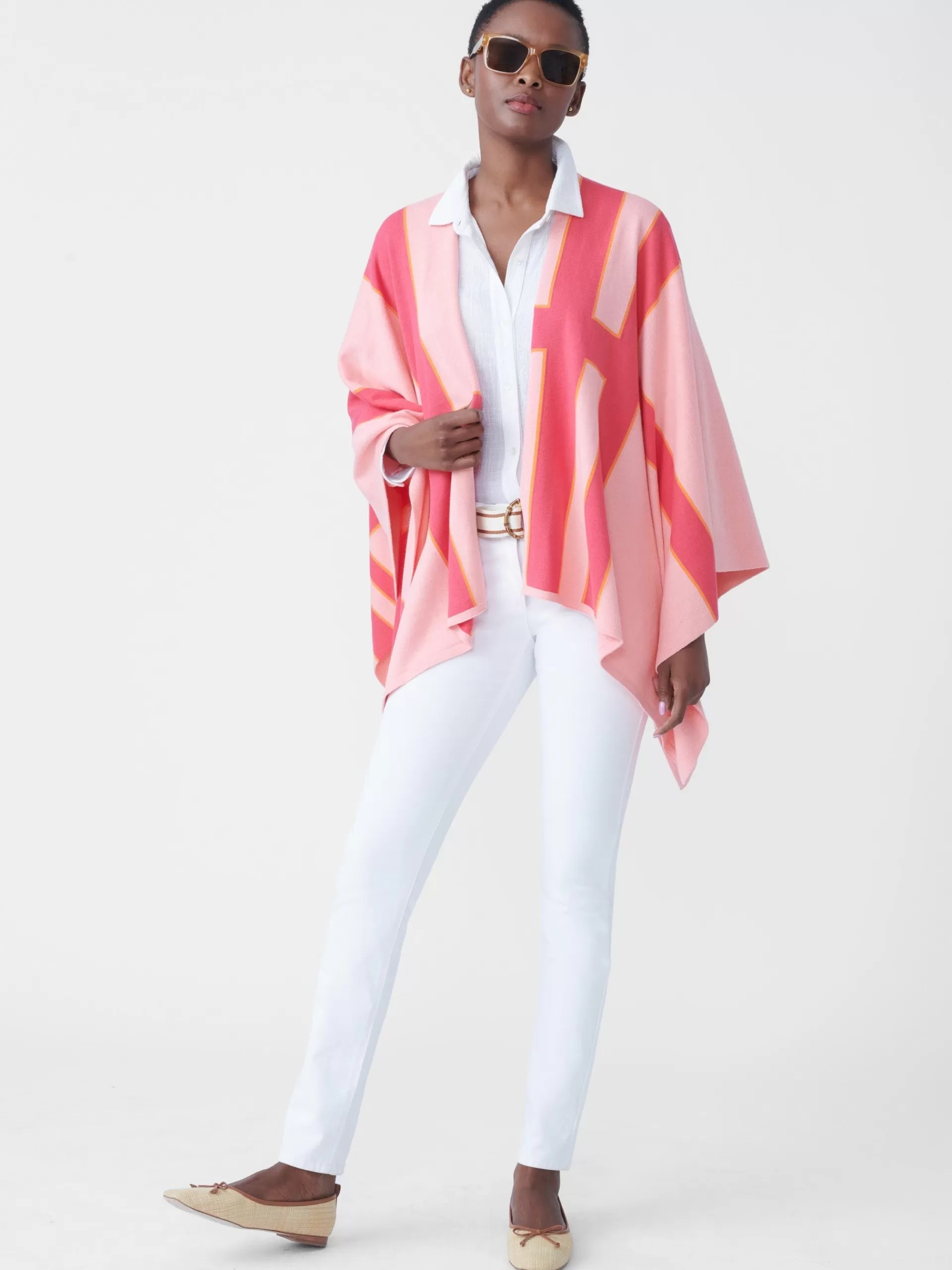 Flash Sale J. McLaughlin Giulietta Wrap In Block Stripe Pale Rose/Coral