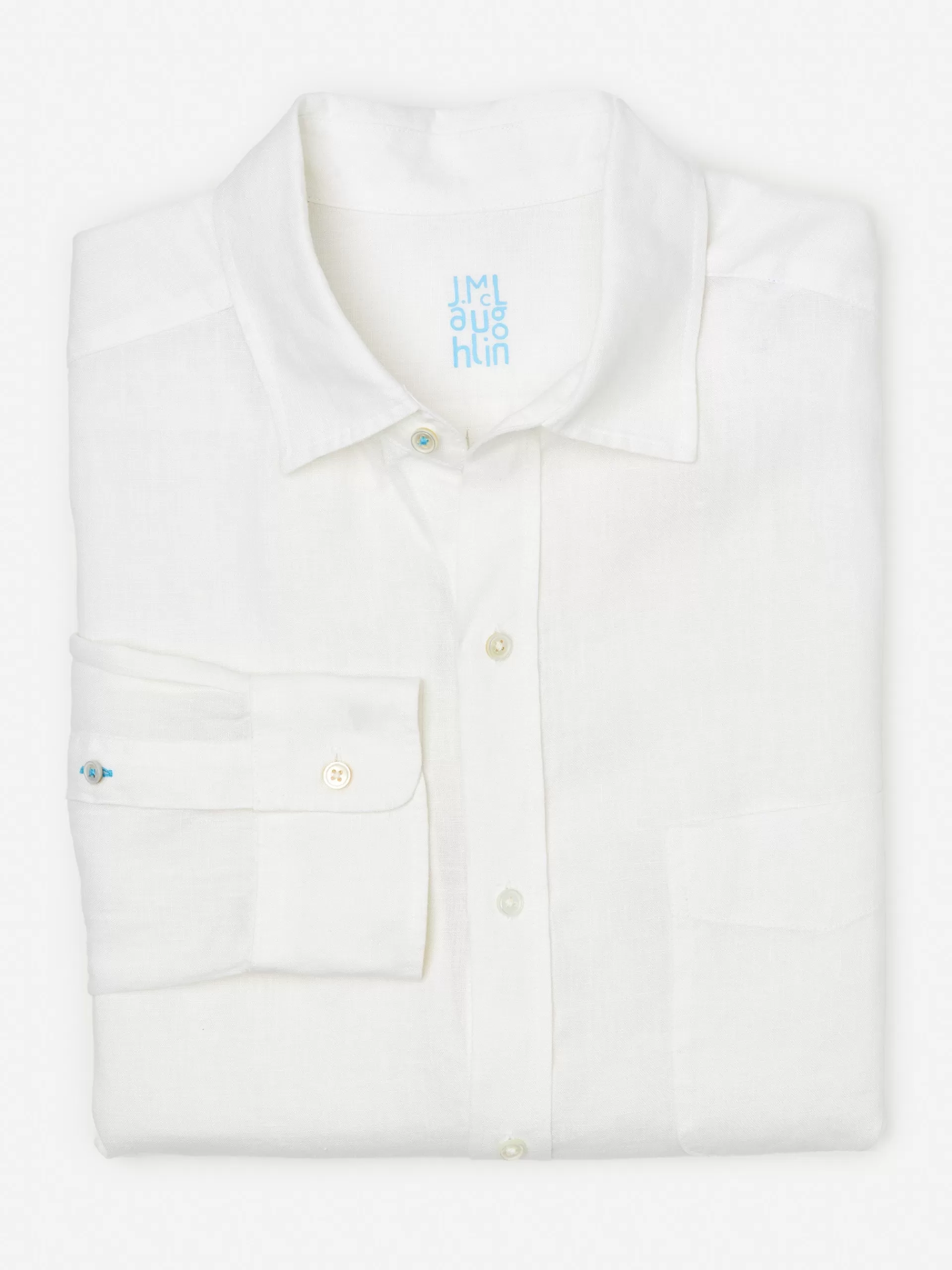 Outlet J. McLaughlin Gramercy Classic Fit Linen Shirt white