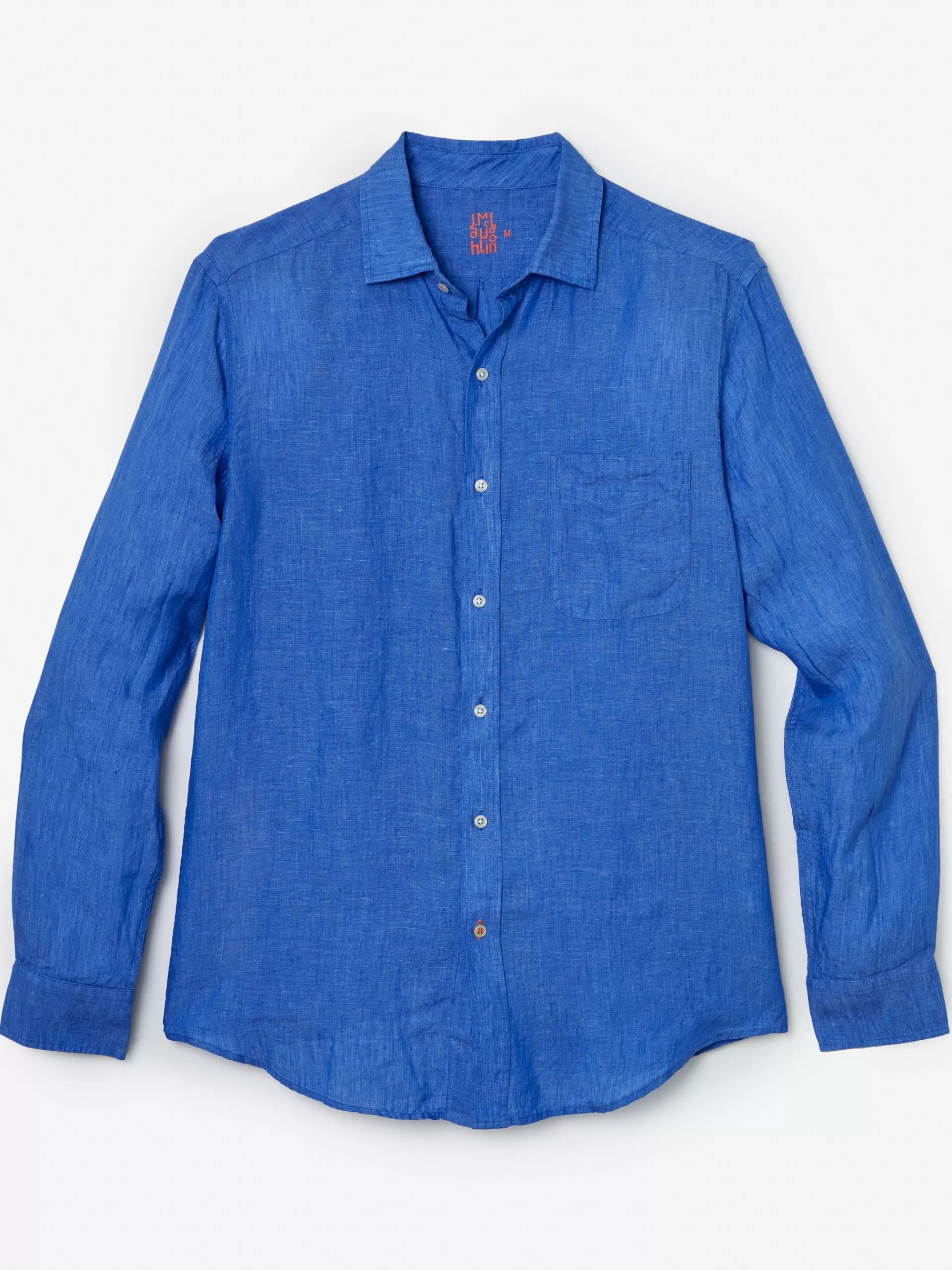 Store J. McLaughlin Gramercy Classic Fit Linen Shirt French Blue