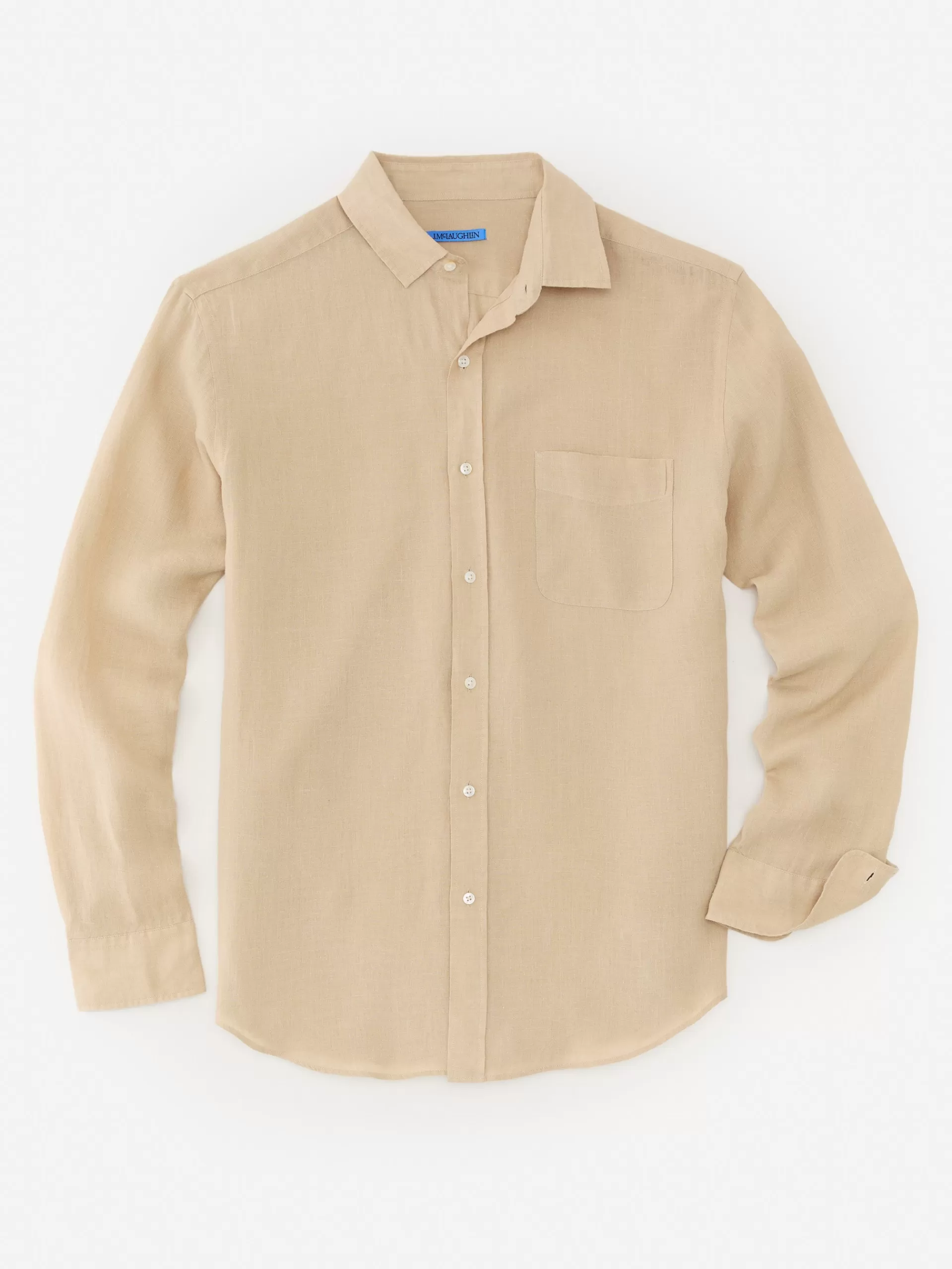 Cheap J. McLaughlin Gramercy Classic Fit Linen Shirt Khaki