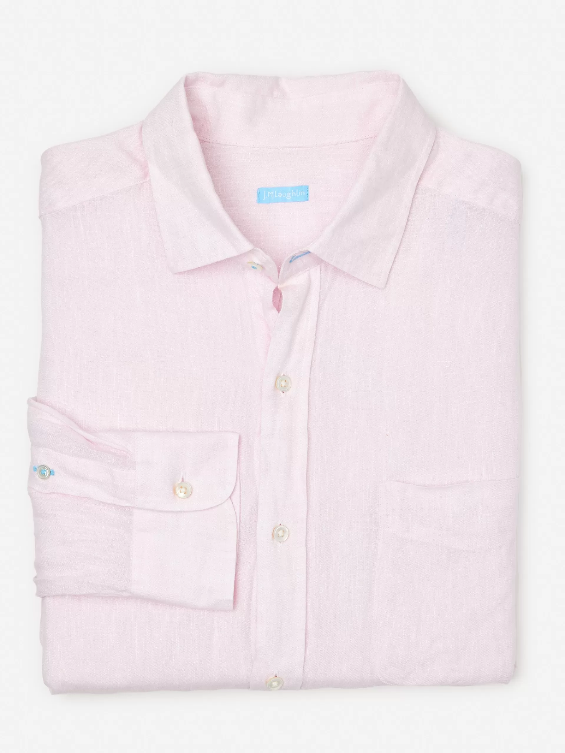 Best J. McLaughlin Gramercy Classic Fit Linen Shirt Light Pink