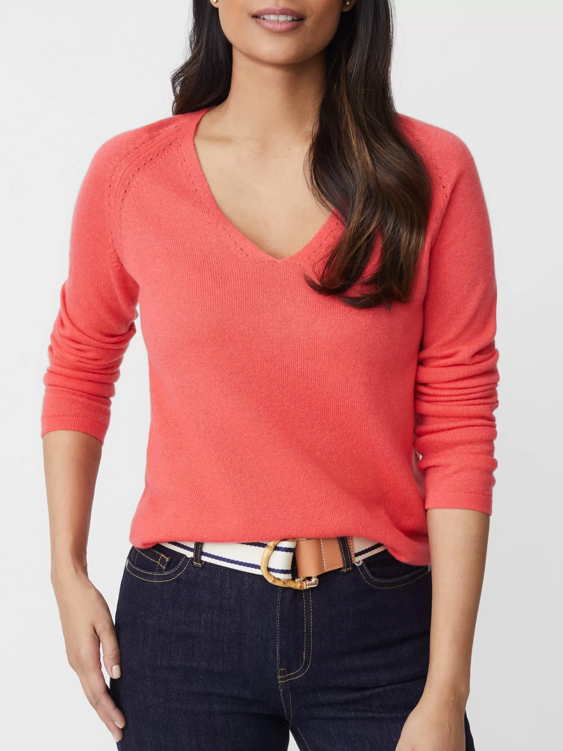 Online J. McLaughlin Hartley Cashmere Sweater Deep Coral