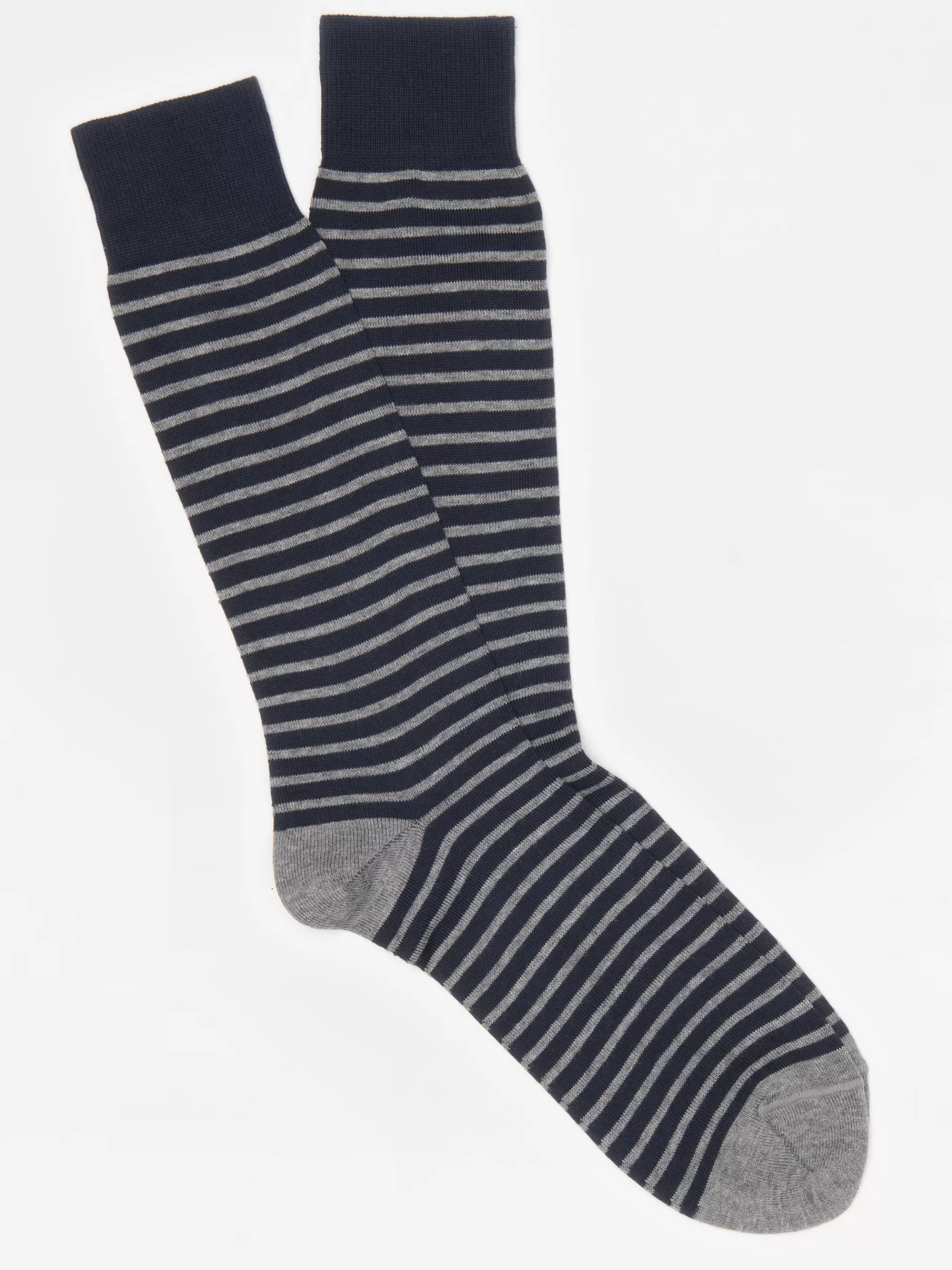 Best J. McLaughlin Horizontal Stripe Socks Navy/Heather Grey