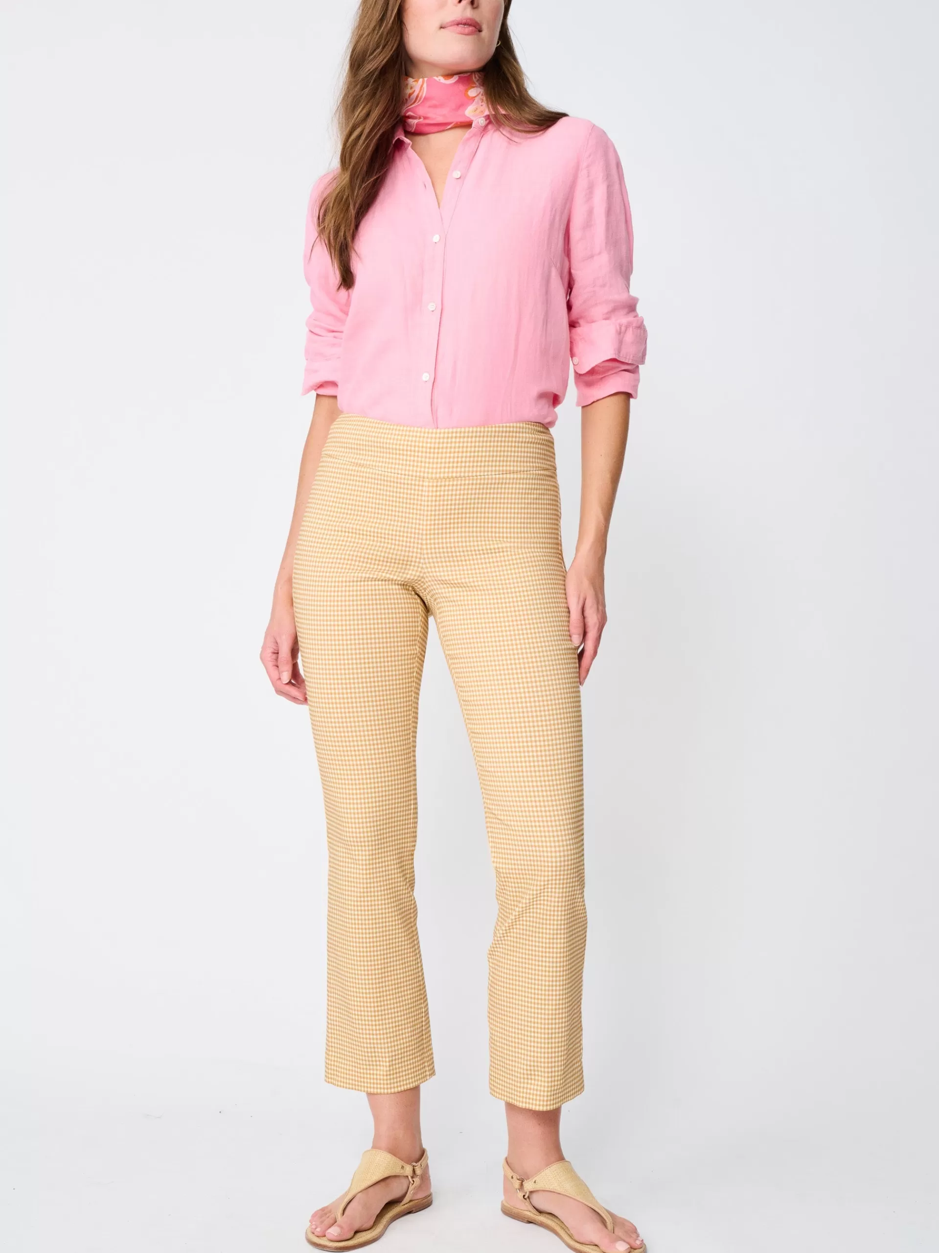 Hot J. McLaughlin Ivy Pants In Cabana Gingham Tan/Cream