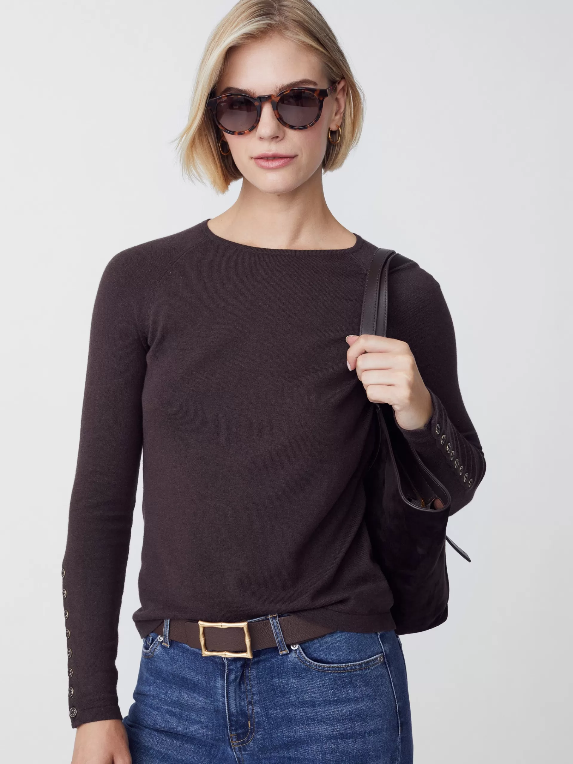 Sale J. McLaughlin Jamey Sweater Heather Brown