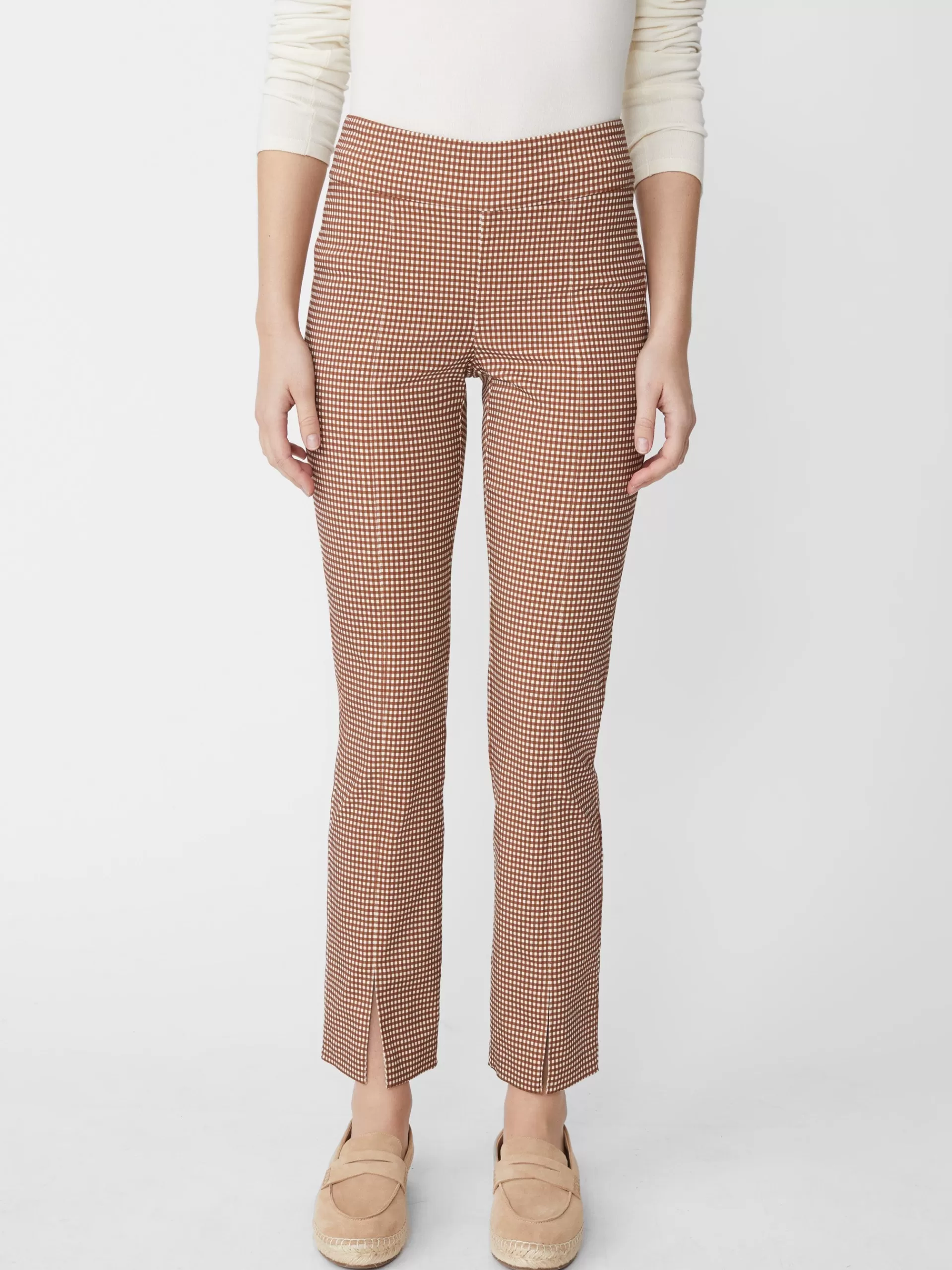 Sale J. McLaughlin Jaydan Pants In Cabana Gingham Brown/Cream