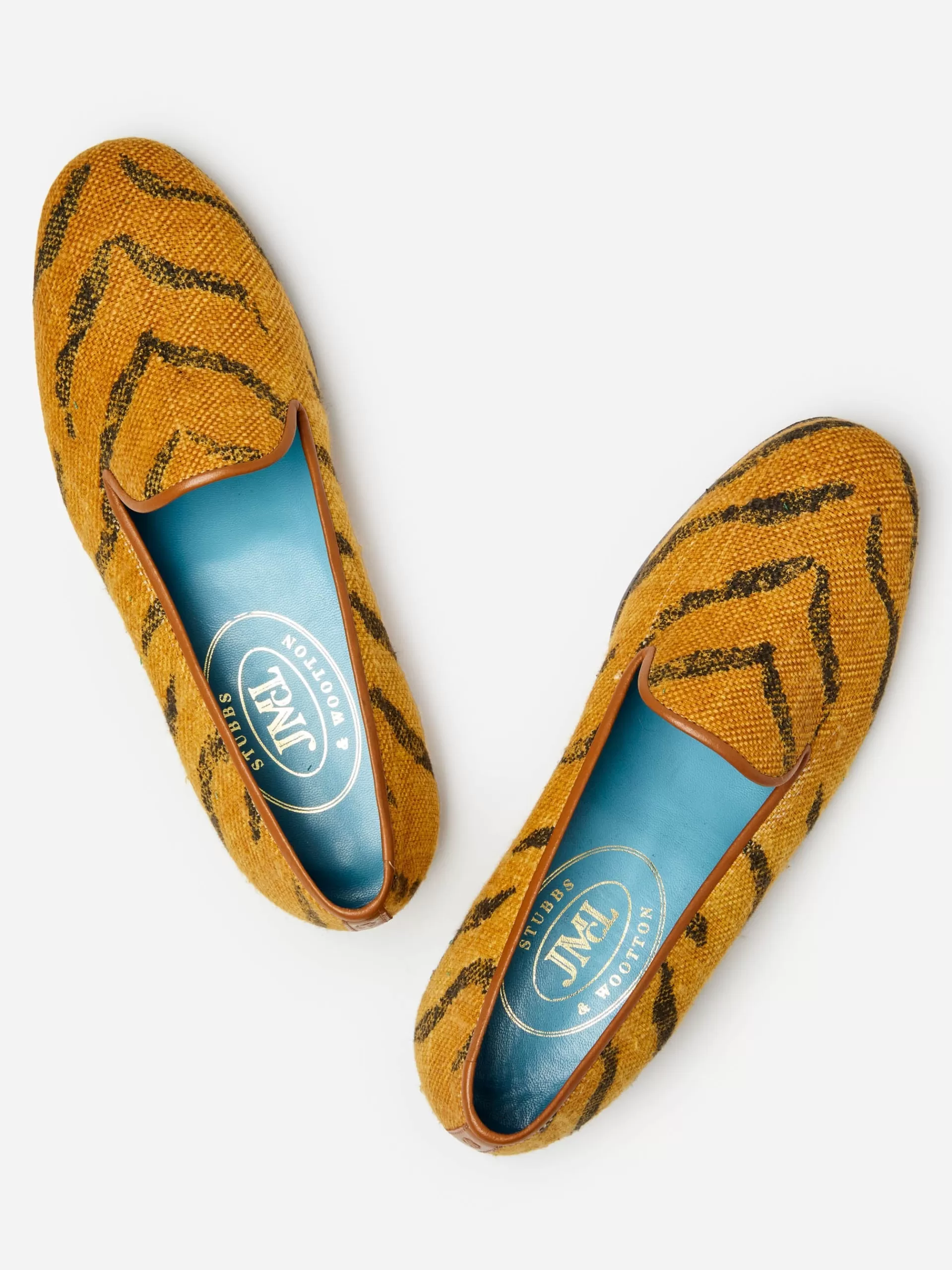 Online J. McLaughlin J.McL X Stubbs Wootton Printed Slippers In Tiger Tan