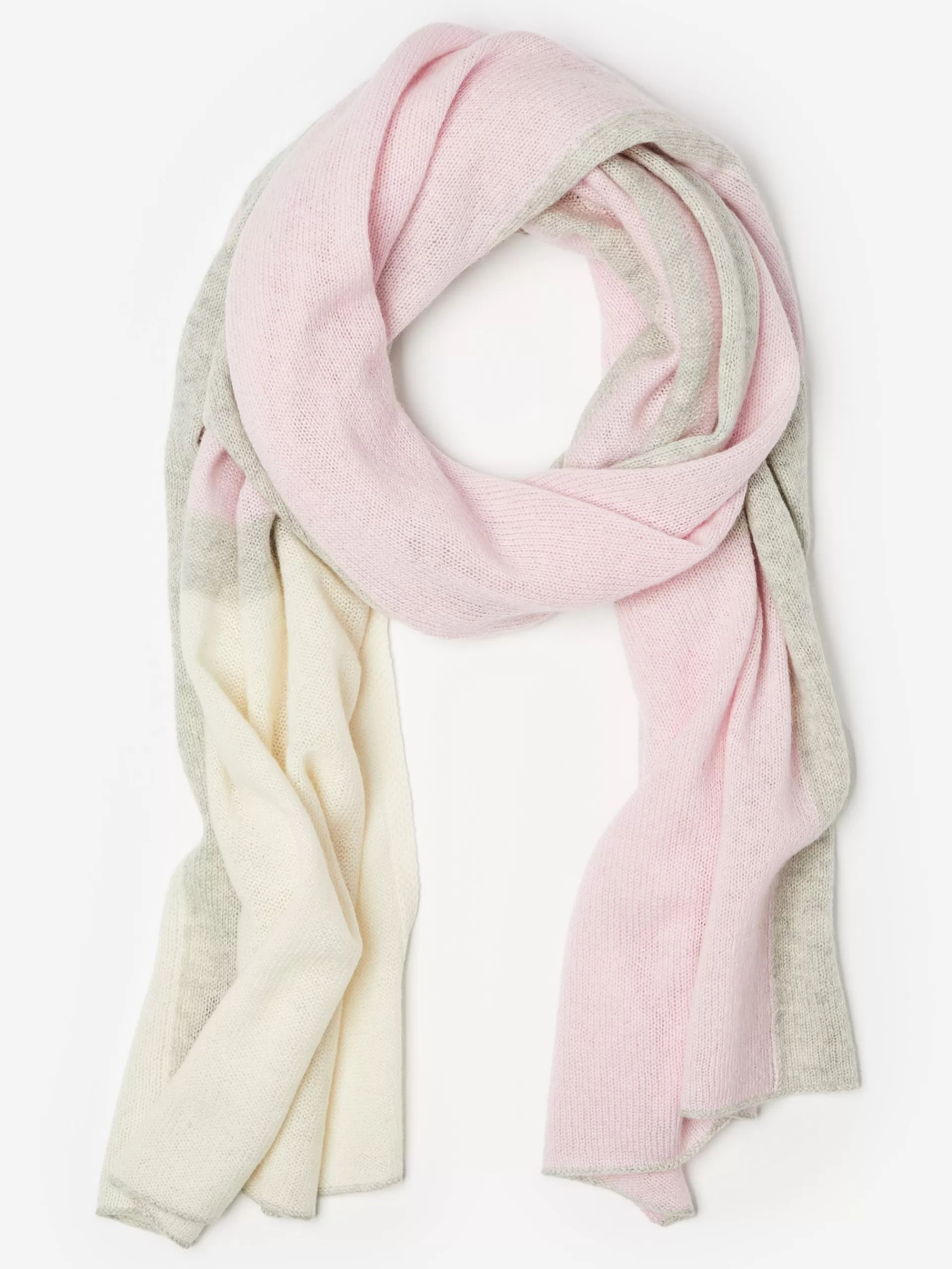 Fashion J. McLaughlin Jolene Cashmere Scarf In Color Block Light Pink/Silver