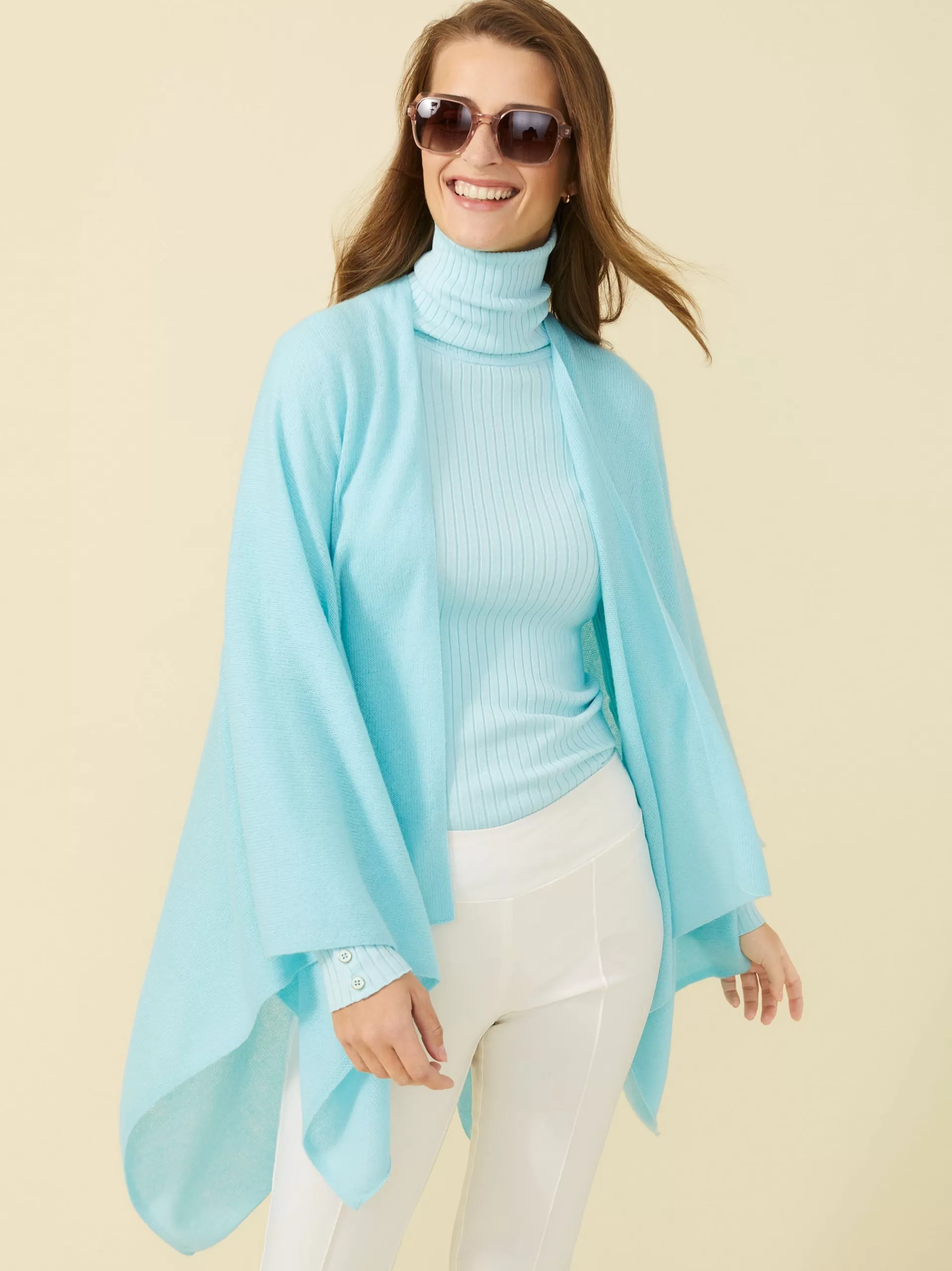 New J. McLaughlin Julia Cashmere Wrap Aqua