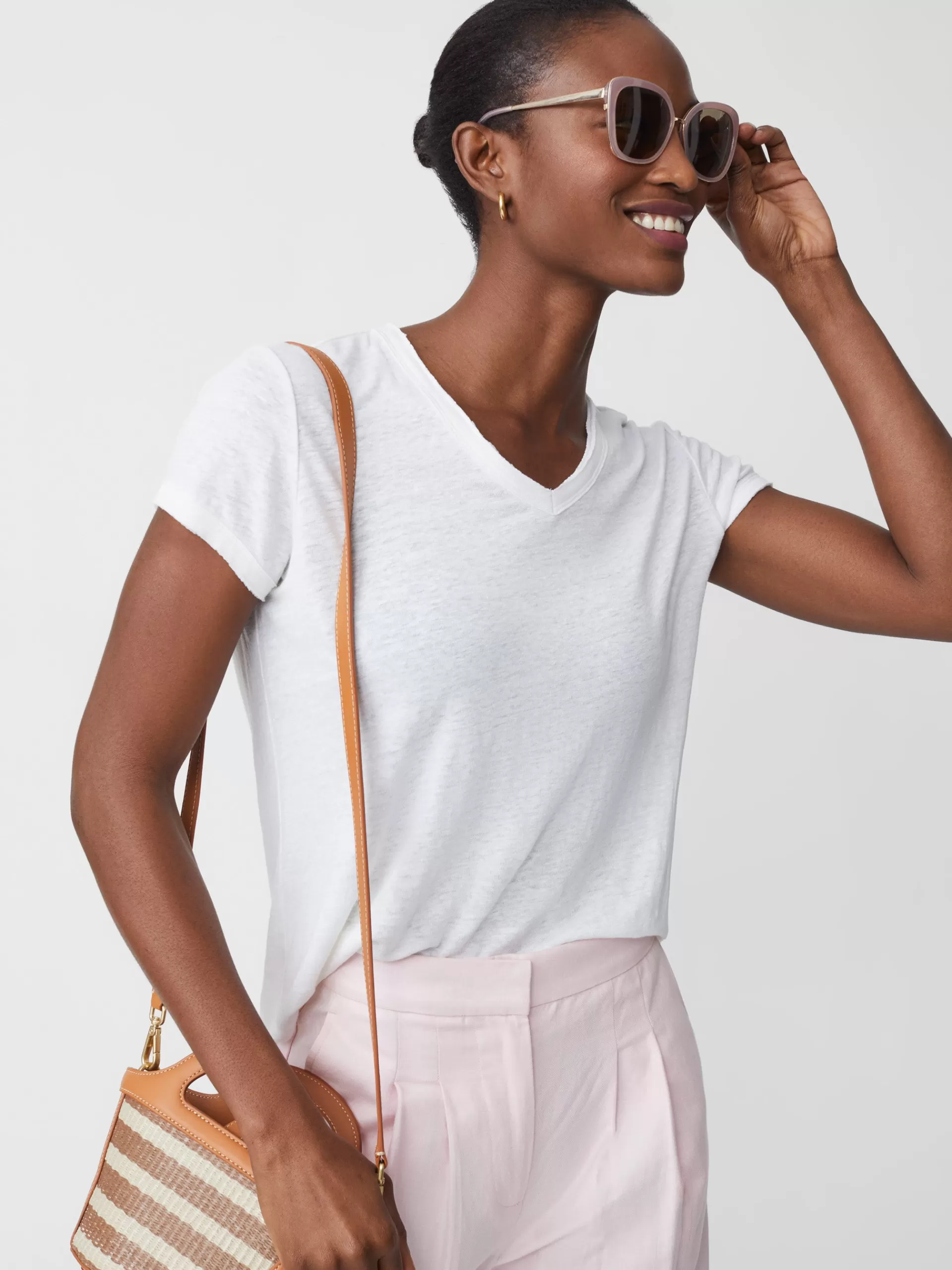 Best J. McLaughlin Kacey Linen Tee White