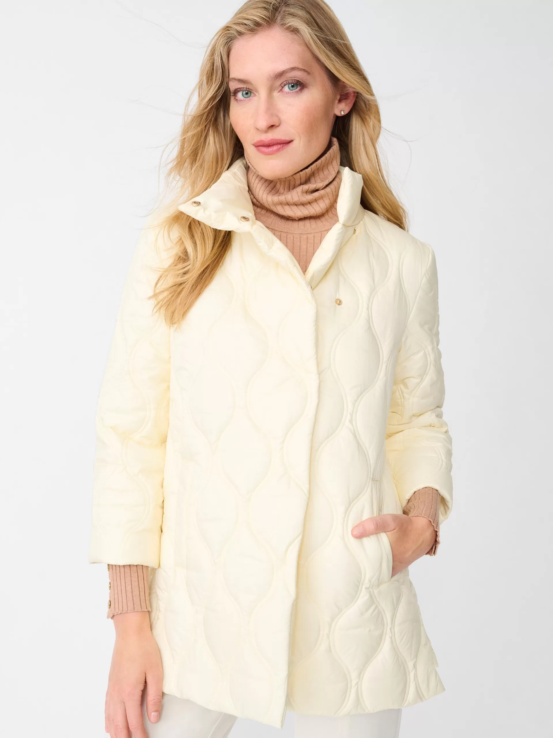 Best J. McLaughlin Key Puffer Jacket Cream