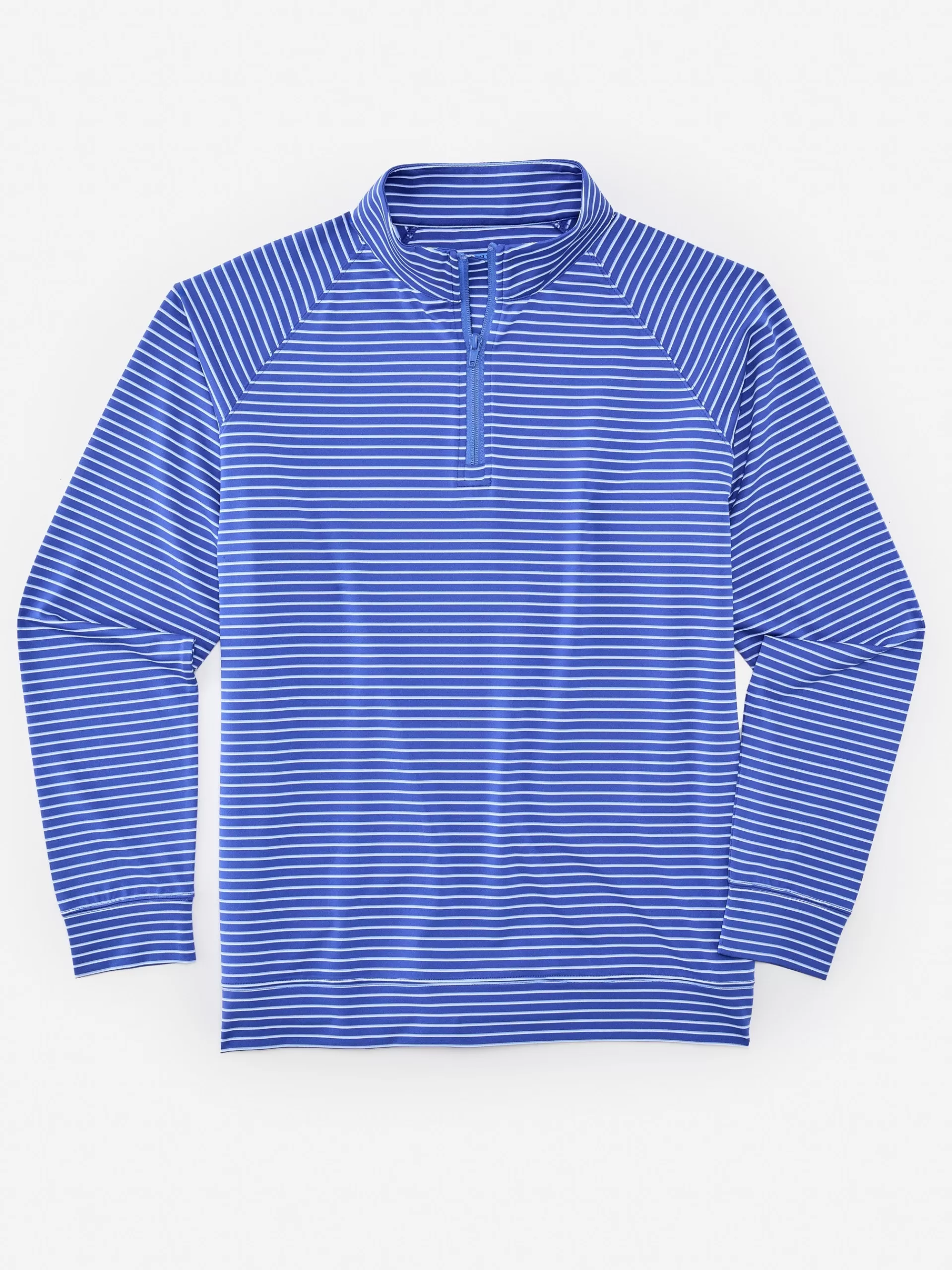 Best J. McLaughlin Kosta Performance 1/2 Zip In Murphy Stripe Blue/Light Blue/White