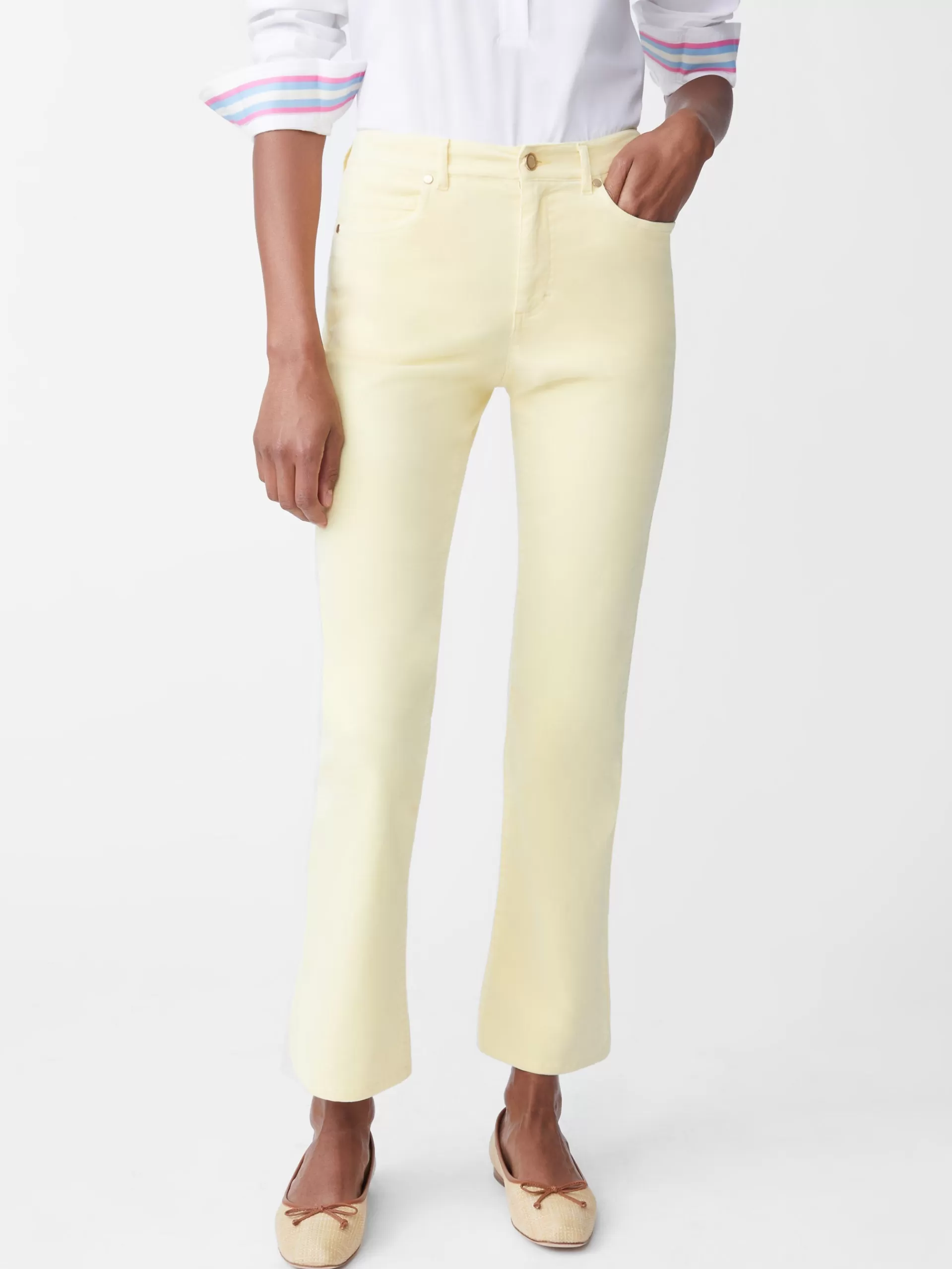 New J. McLaughlin Lenni Velvet Jeans Yellow