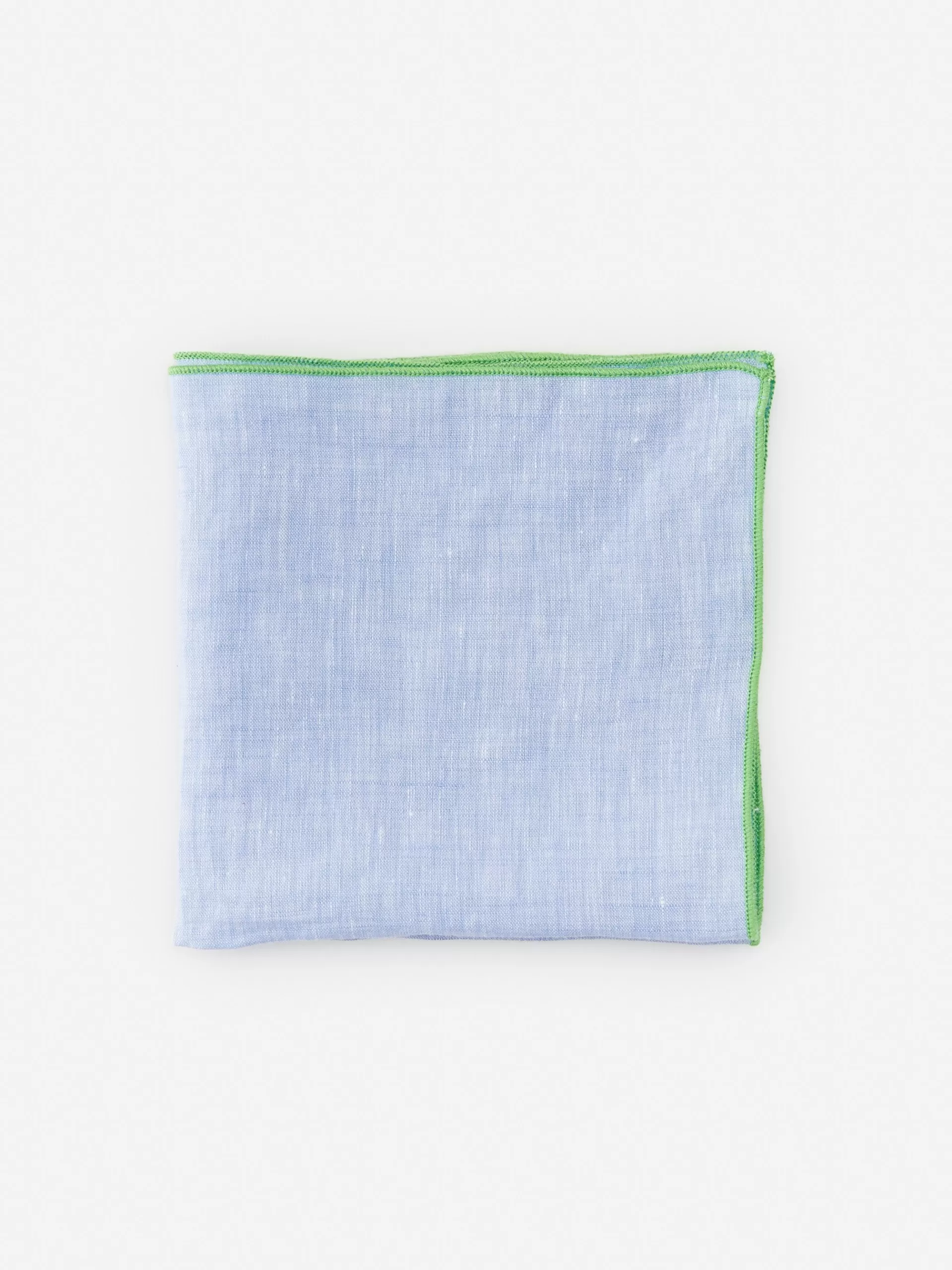 Shop J. McLaughlin Linen Pocket Square Denim Blue