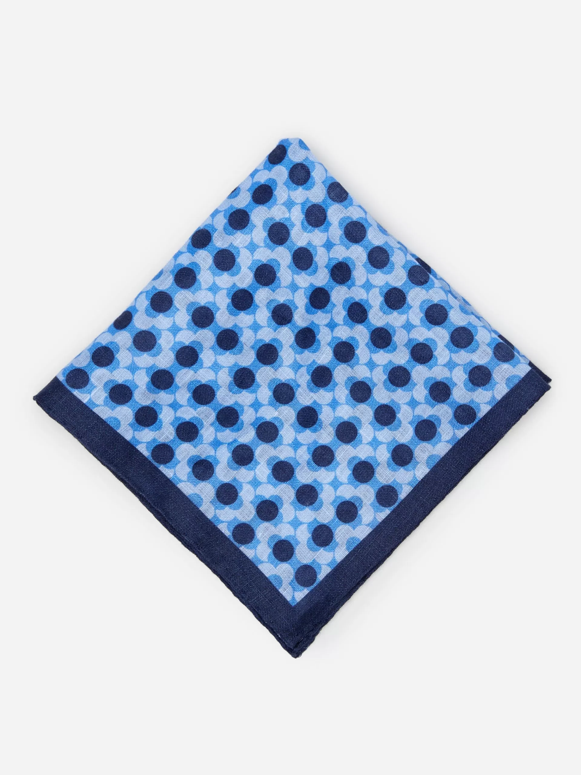 Store J. McLaughlin Linen Pocket Square In Floral Navy/Blue