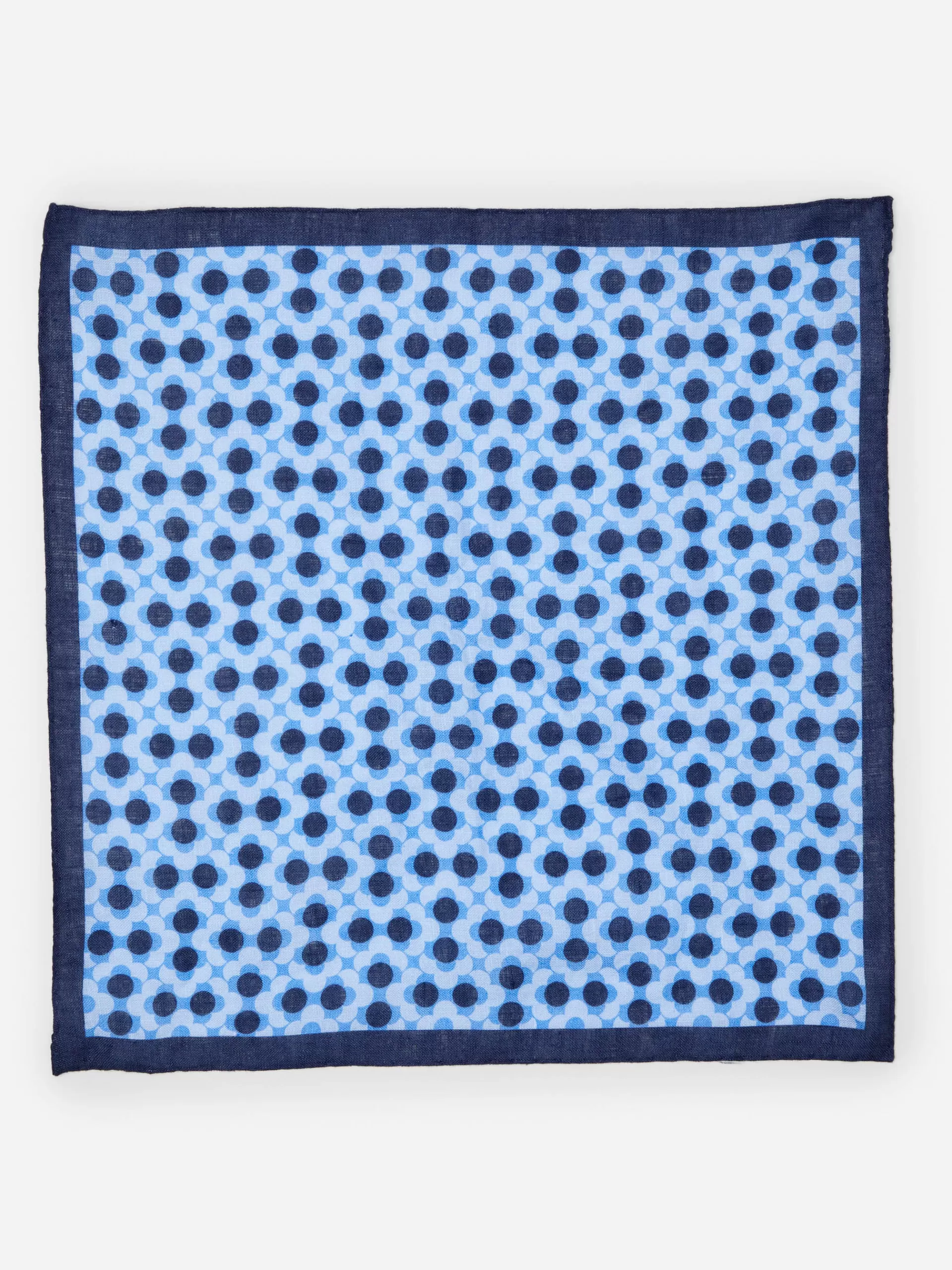 Store J. McLaughlin Linen Pocket Square In Floral Navy/Blue