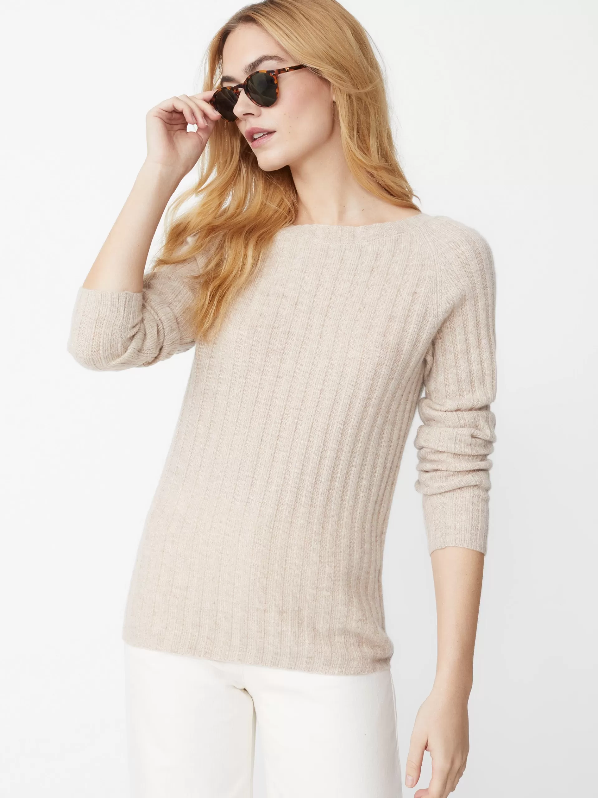 Cheap J. McLaughlin Mara Cashmere Sweater Heather Oatmeal