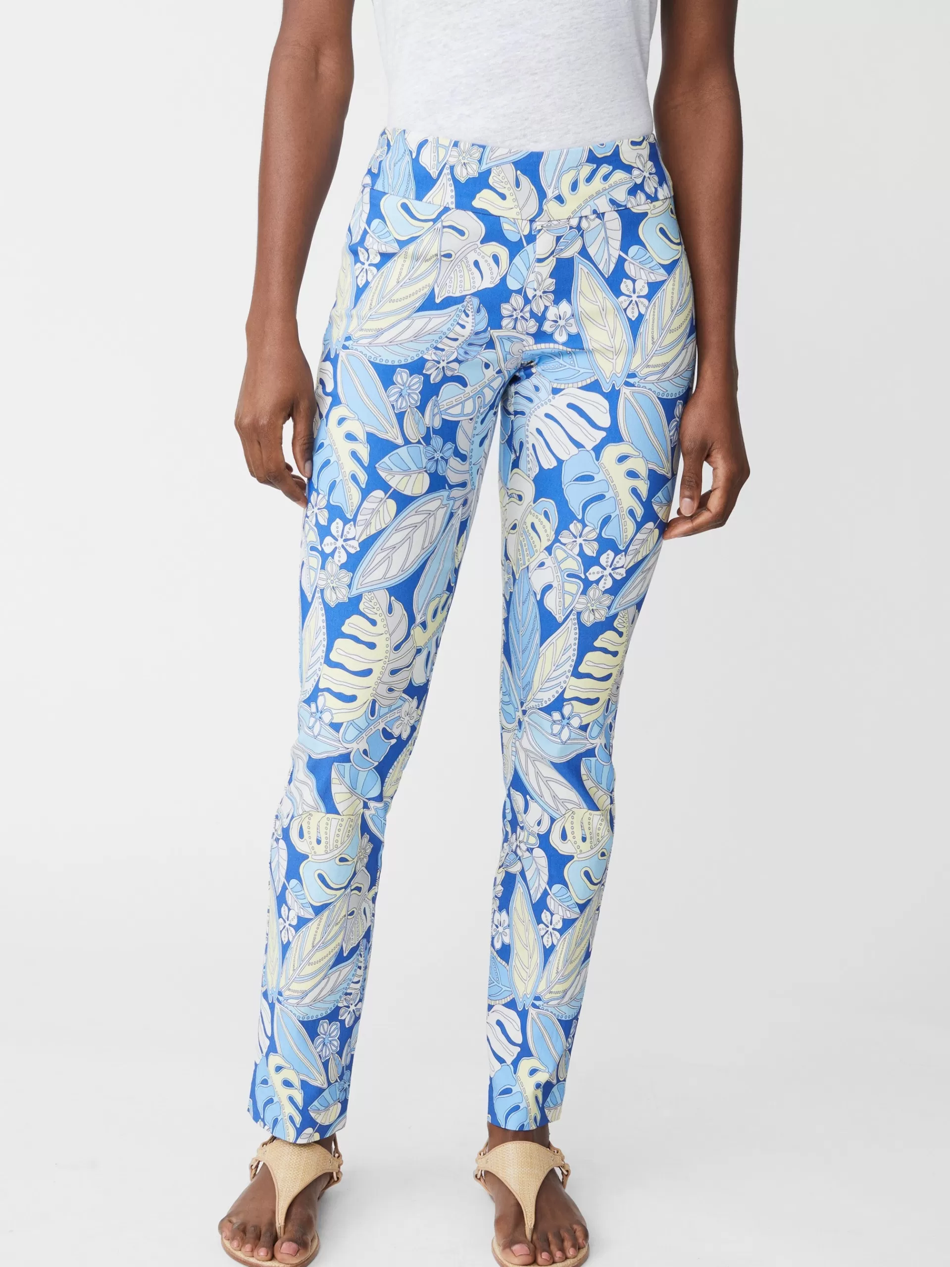 Cheap J. McLaughlin Masie Pants In Beach Bouquet Blue/Light Blue/Yellow