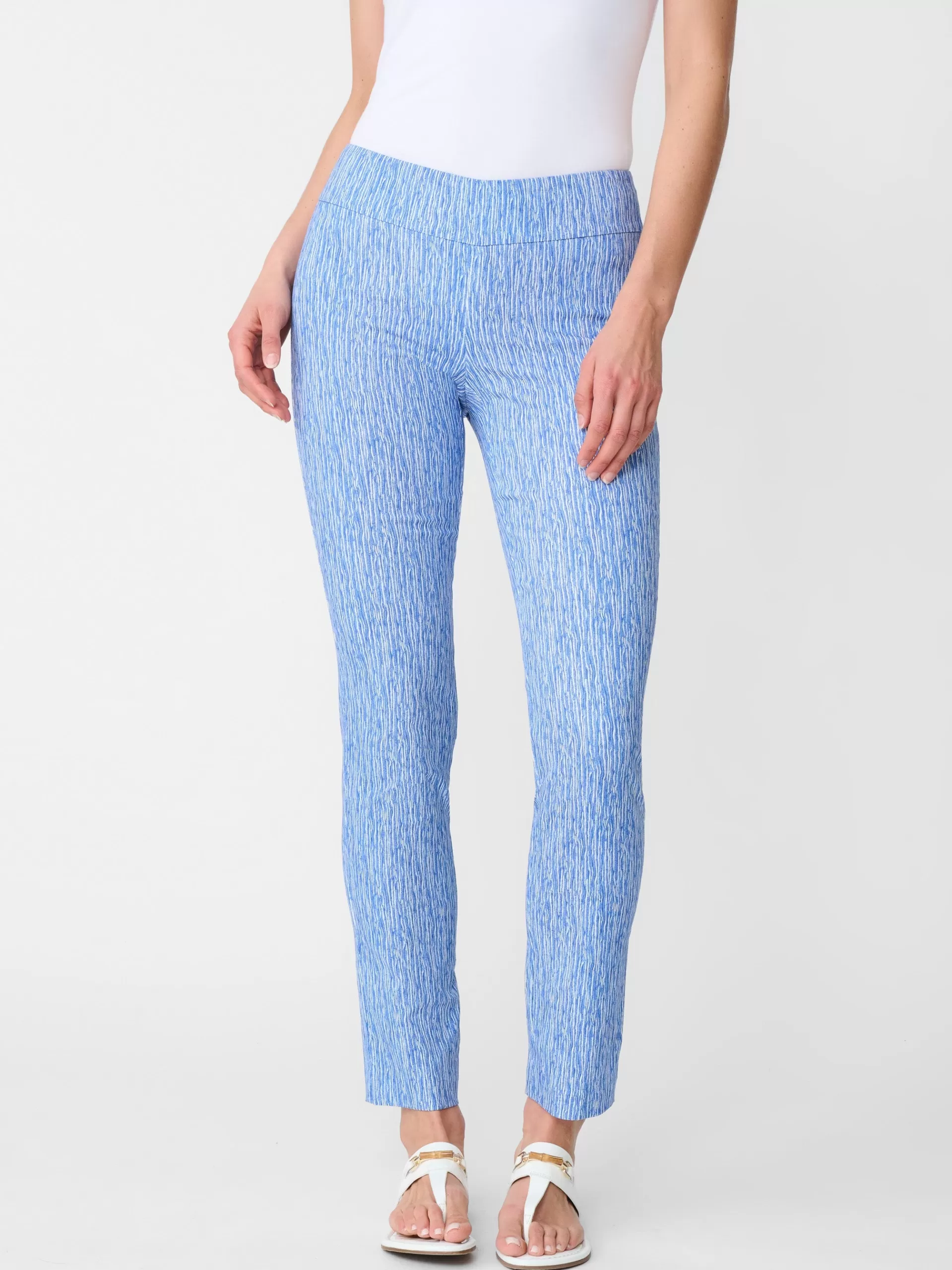 Fashion J. McLaughlin Masie Pants In Textured Ridge Dark Blue/White