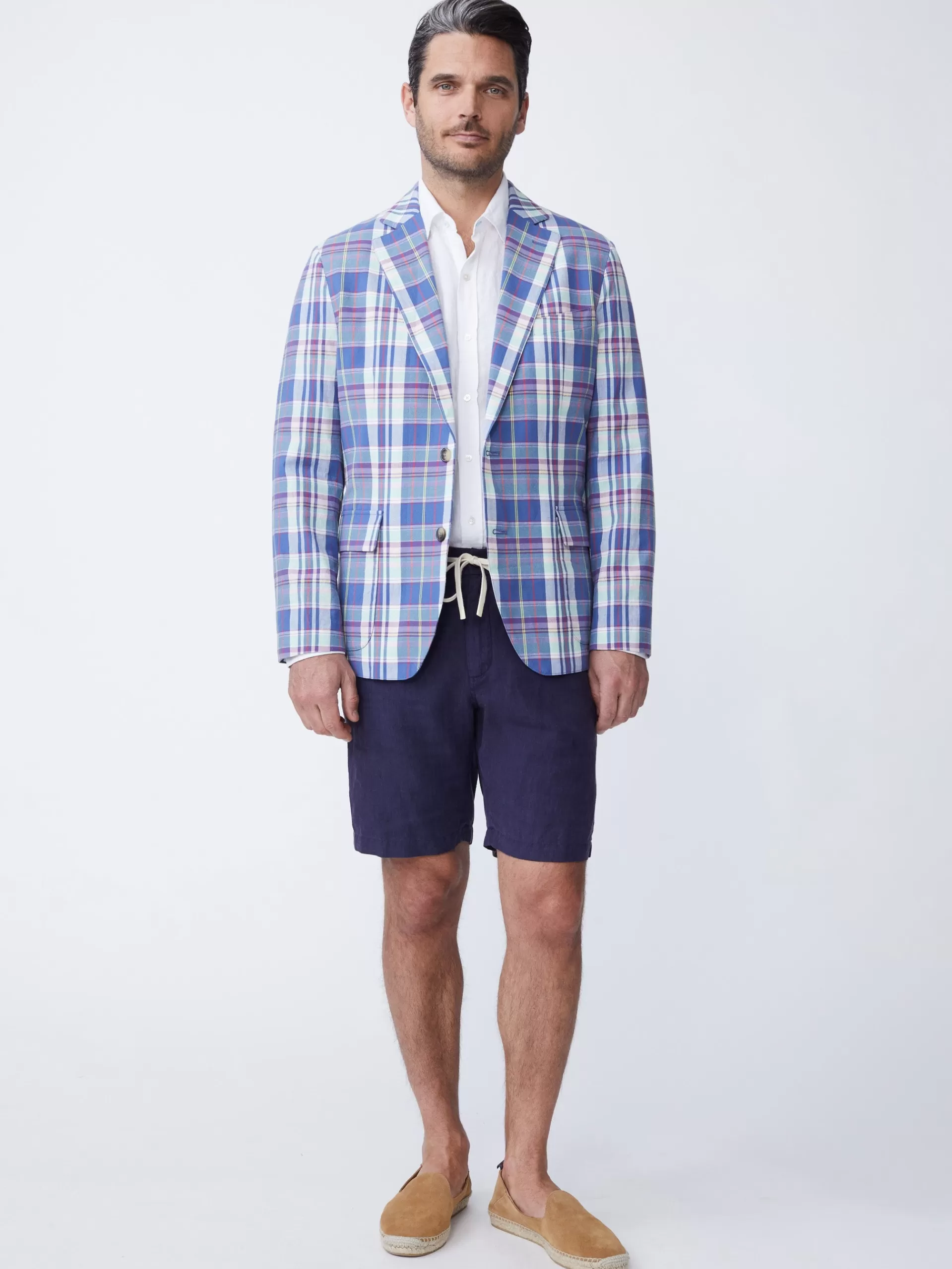 New J. McLaughlin McCown Blazer In Plaid White/Blue/Red