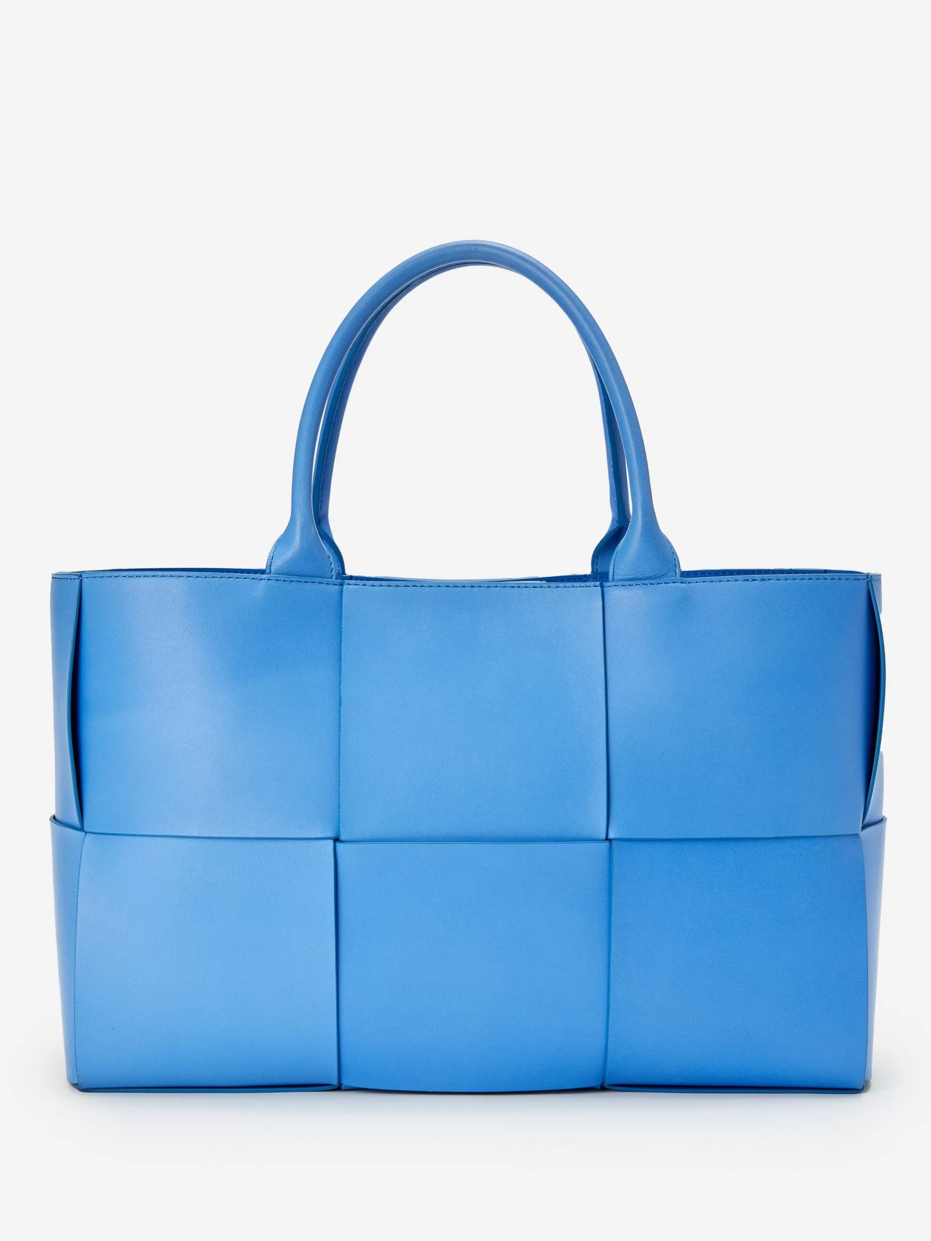 Shop J. McLaughlin Mega Tessare Woven Leather Handbag JMCL Blue