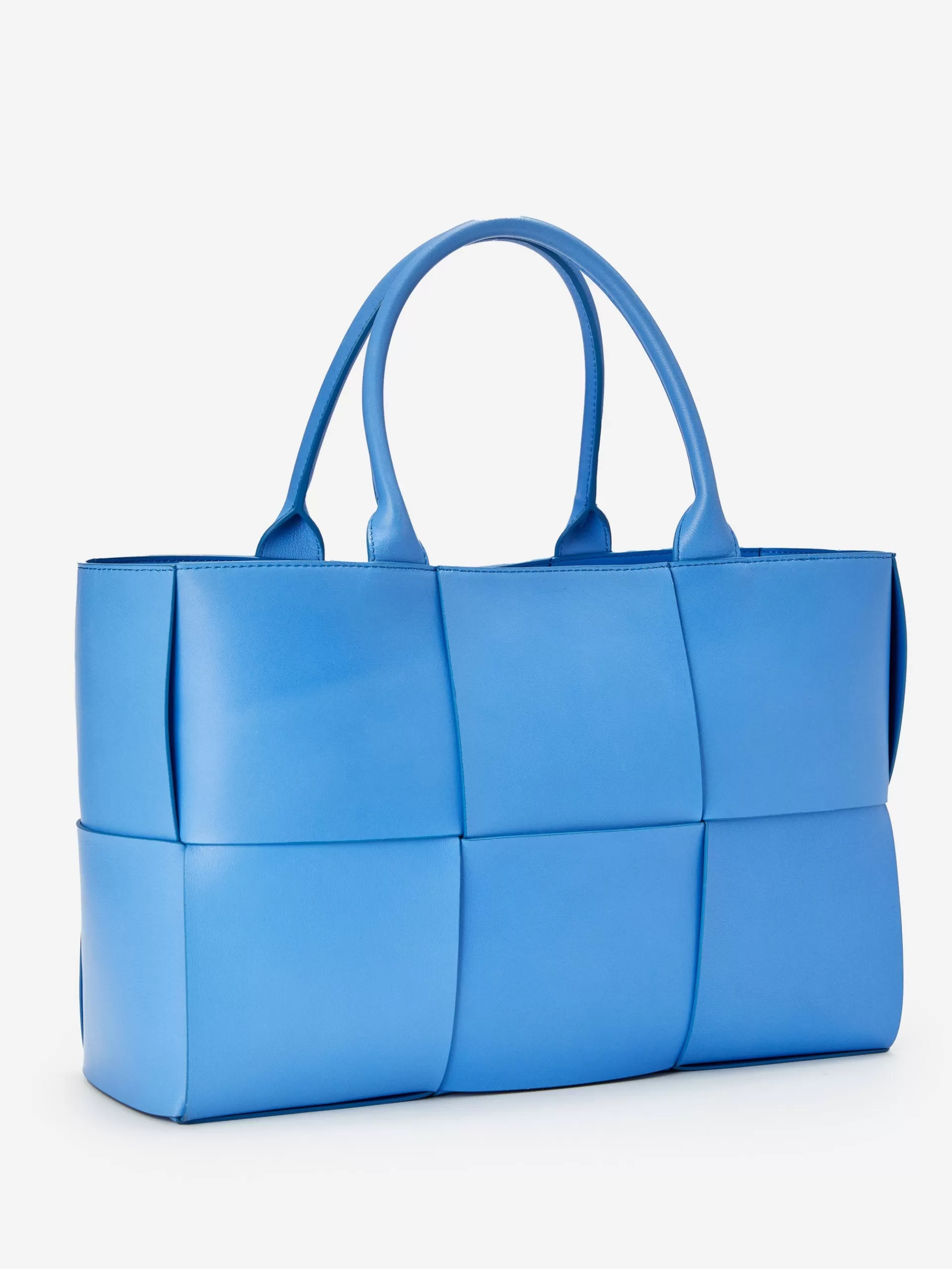 Shop J. McLaughlin Mega Tessare Woven Leather Handbag JMCL Blue