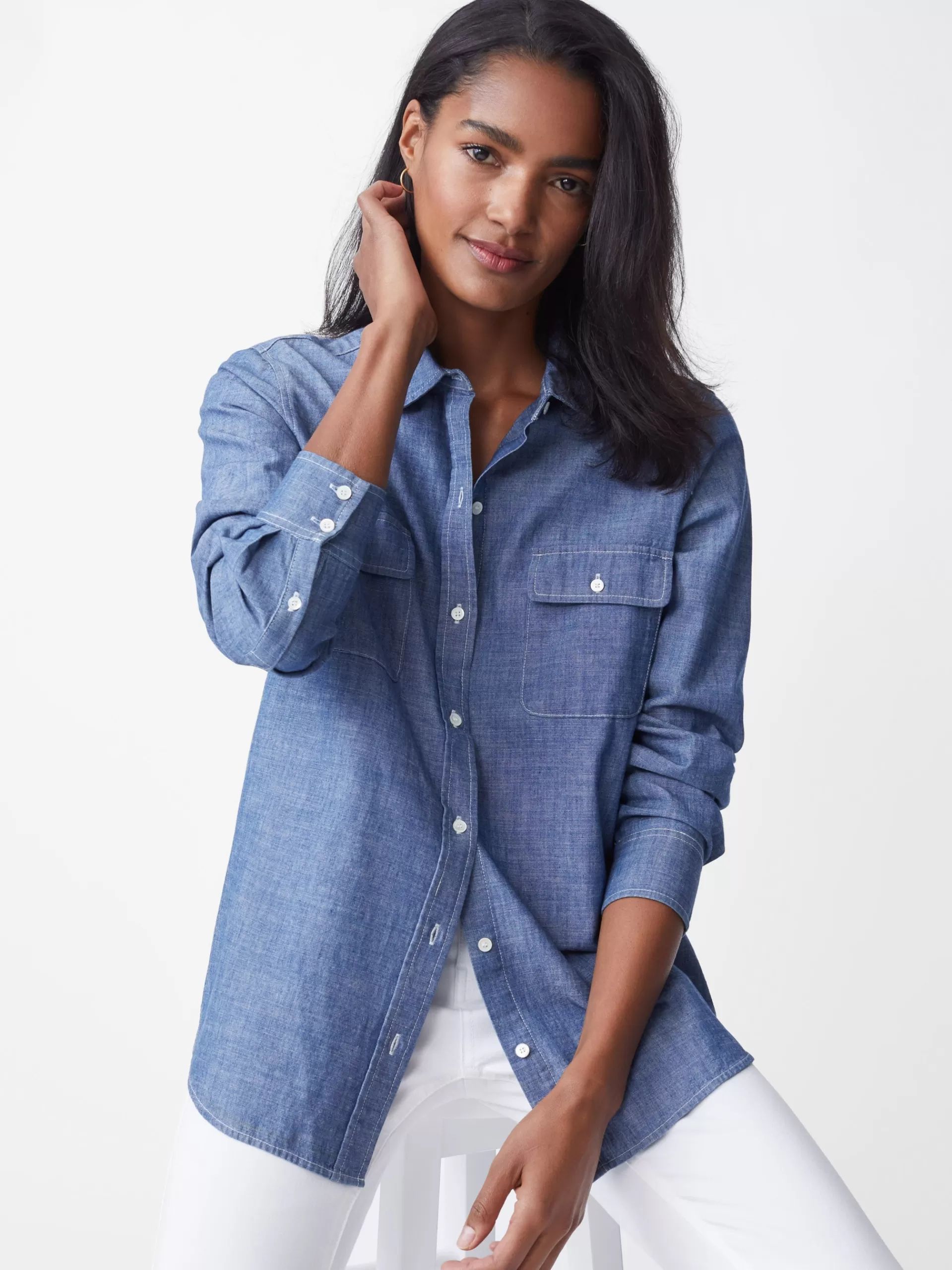 Shop J. McLaughlin Miris Chambray Shirt Denim