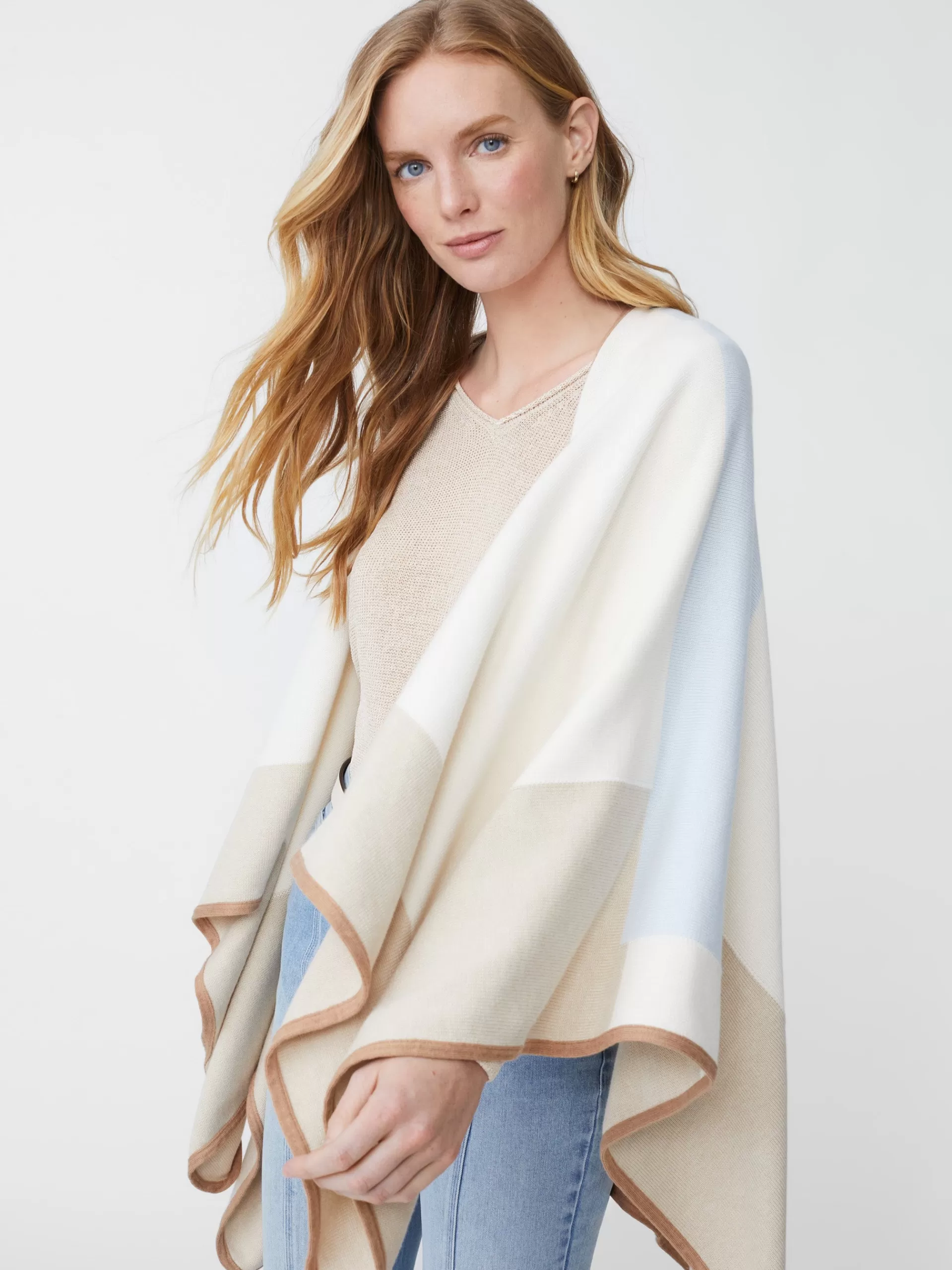 Cheap J. McLaughlin Noreen Wrap In Colorblock Off White/Beige